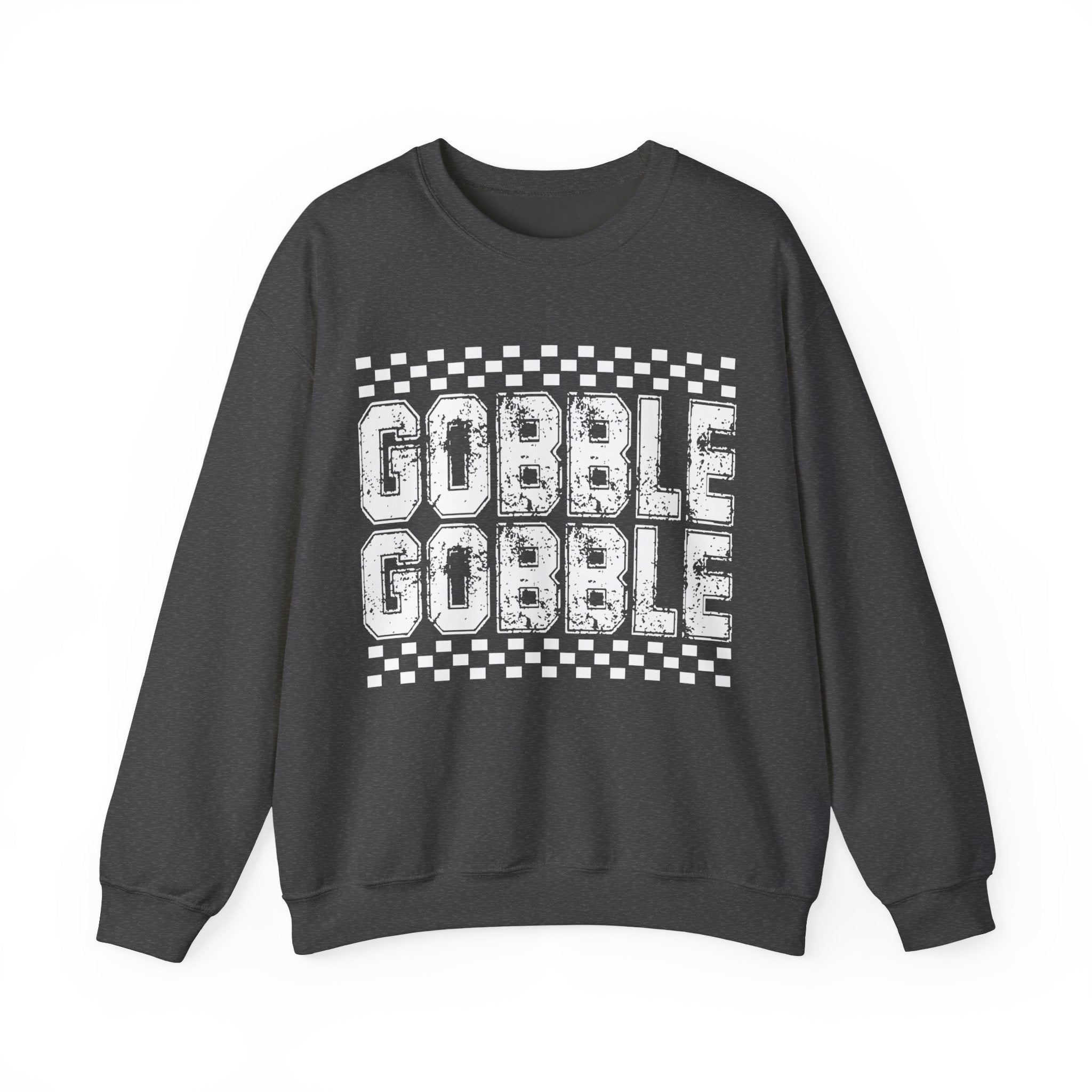Gobble Gobble Checkerboard Thanksgiving Sweatshirt