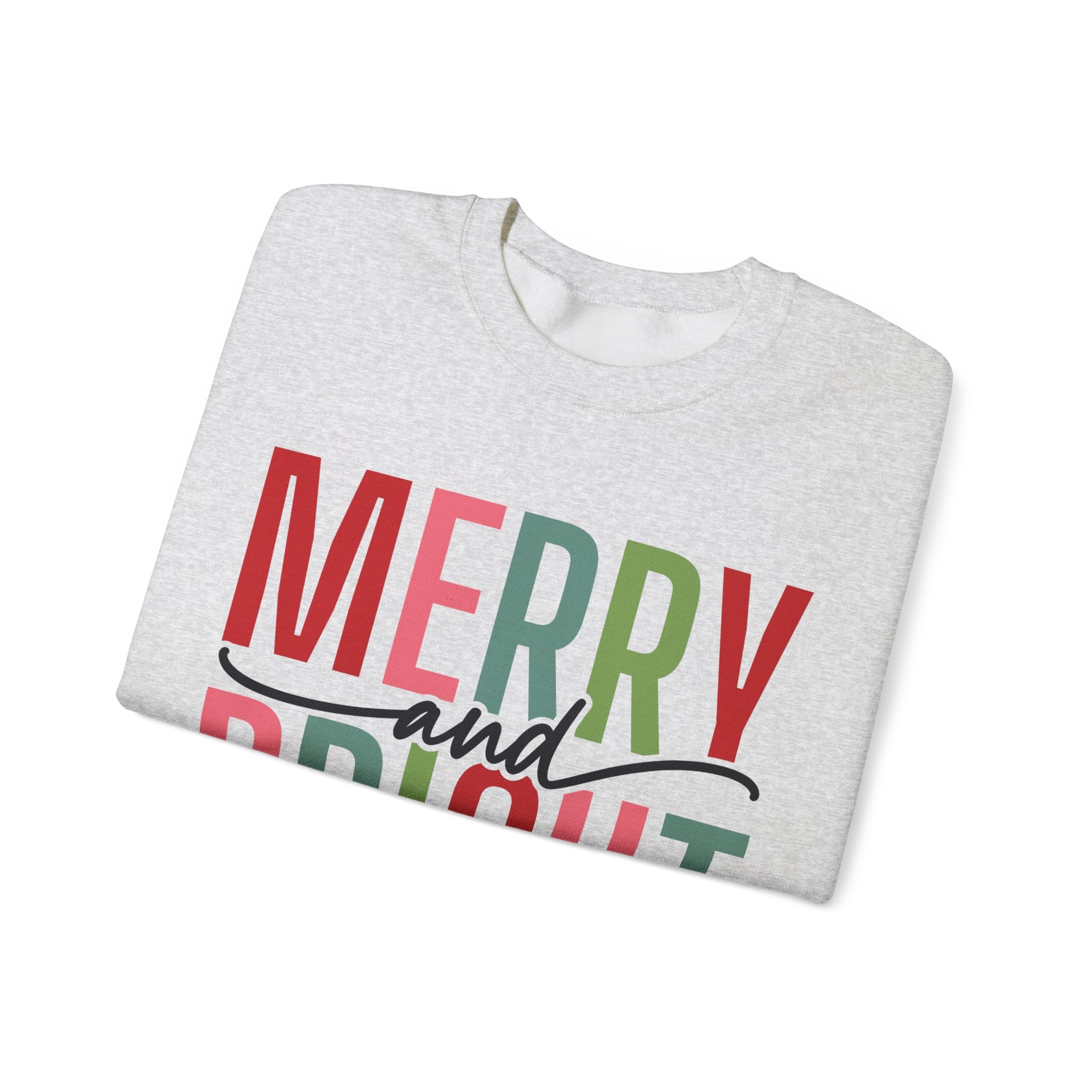 Merry and Bright Christmas Sweatshirt for Women | Christmas Holiday Crewneck Sweatshirt
