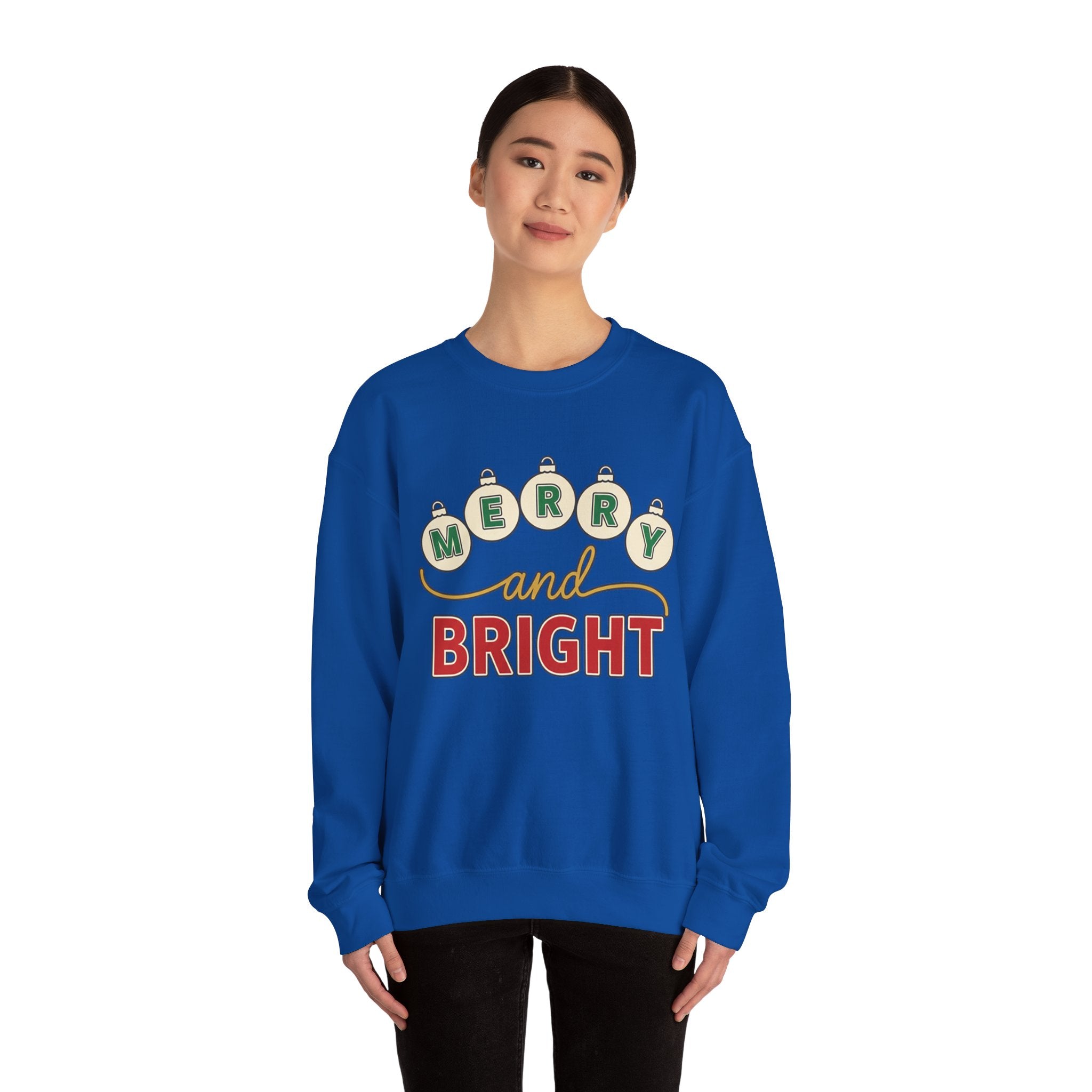Merry and Bright Womens Christmas Ornaments Sweatshirt