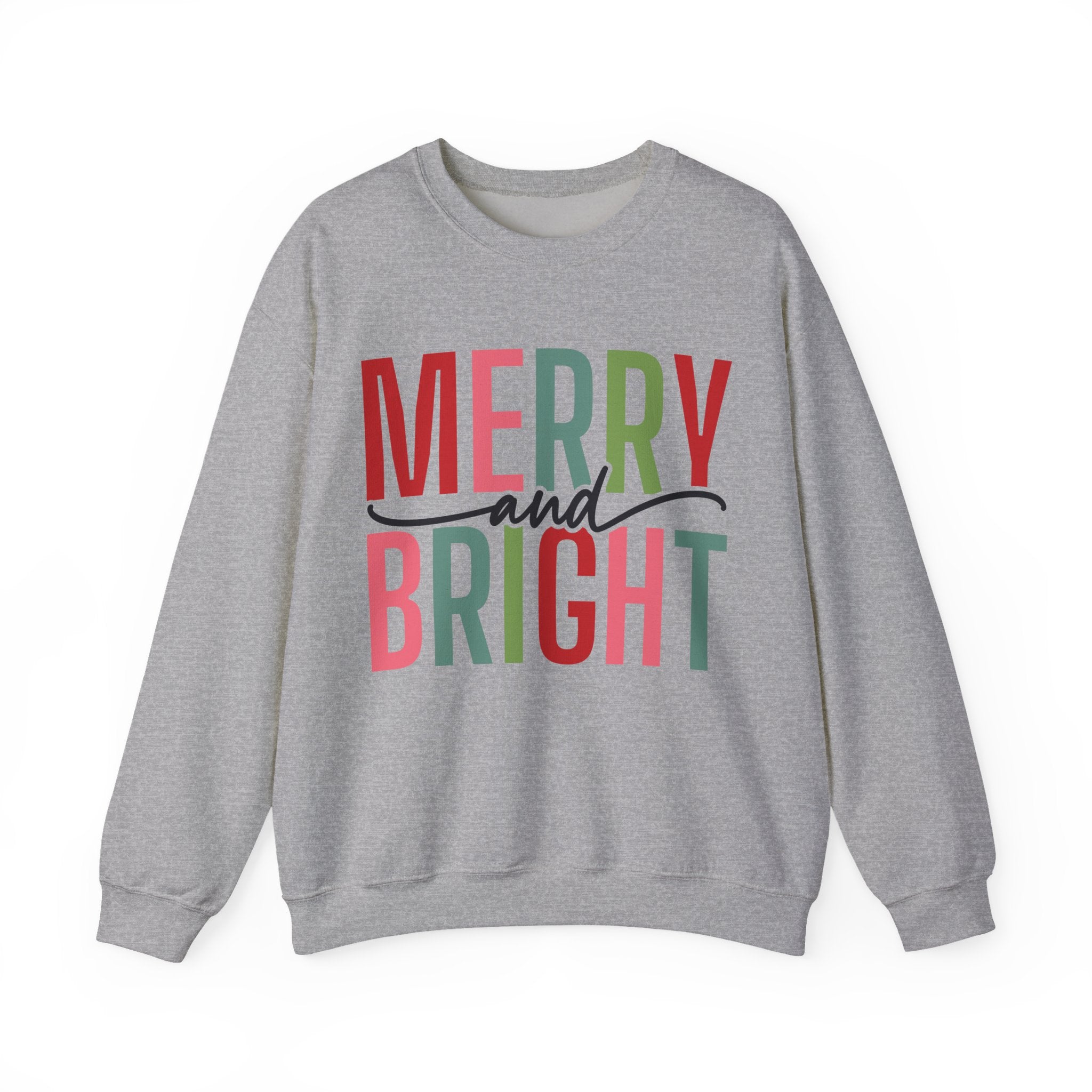 Merry and Bright Christmas Sweatshirt for Women | Christmas Holiday Crewneck Sweatshirt
