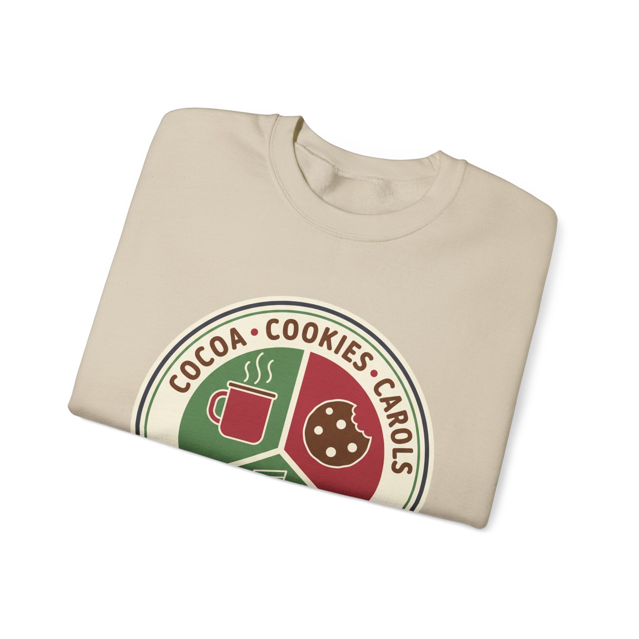 Cocoa Cookies Carols Christmas Sweatshirt | Womens Holiday Sweatshirt