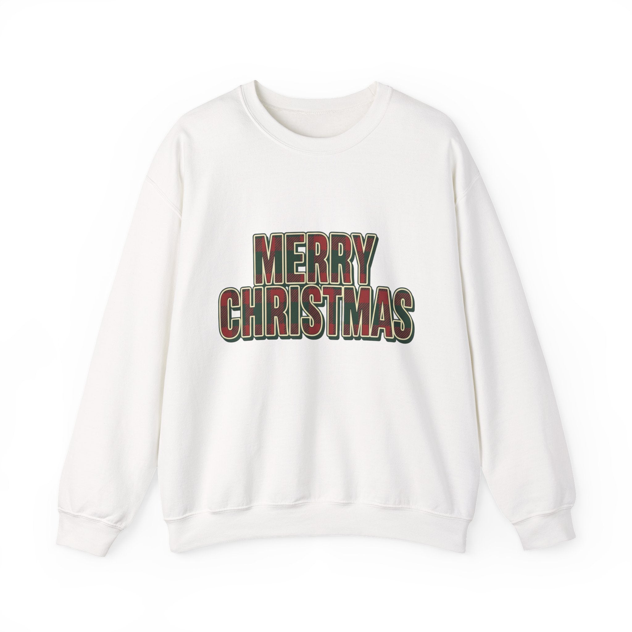 Merry Christmas Womens Christmas Sweatshirt | Plaid Letters