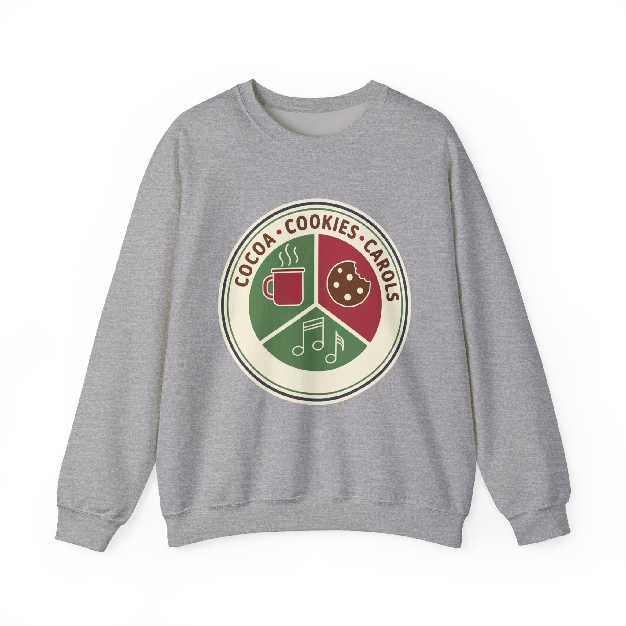 Cocoa Cookies Carols Christmas Sweatshirt | Womens Holiday Sweatshirt