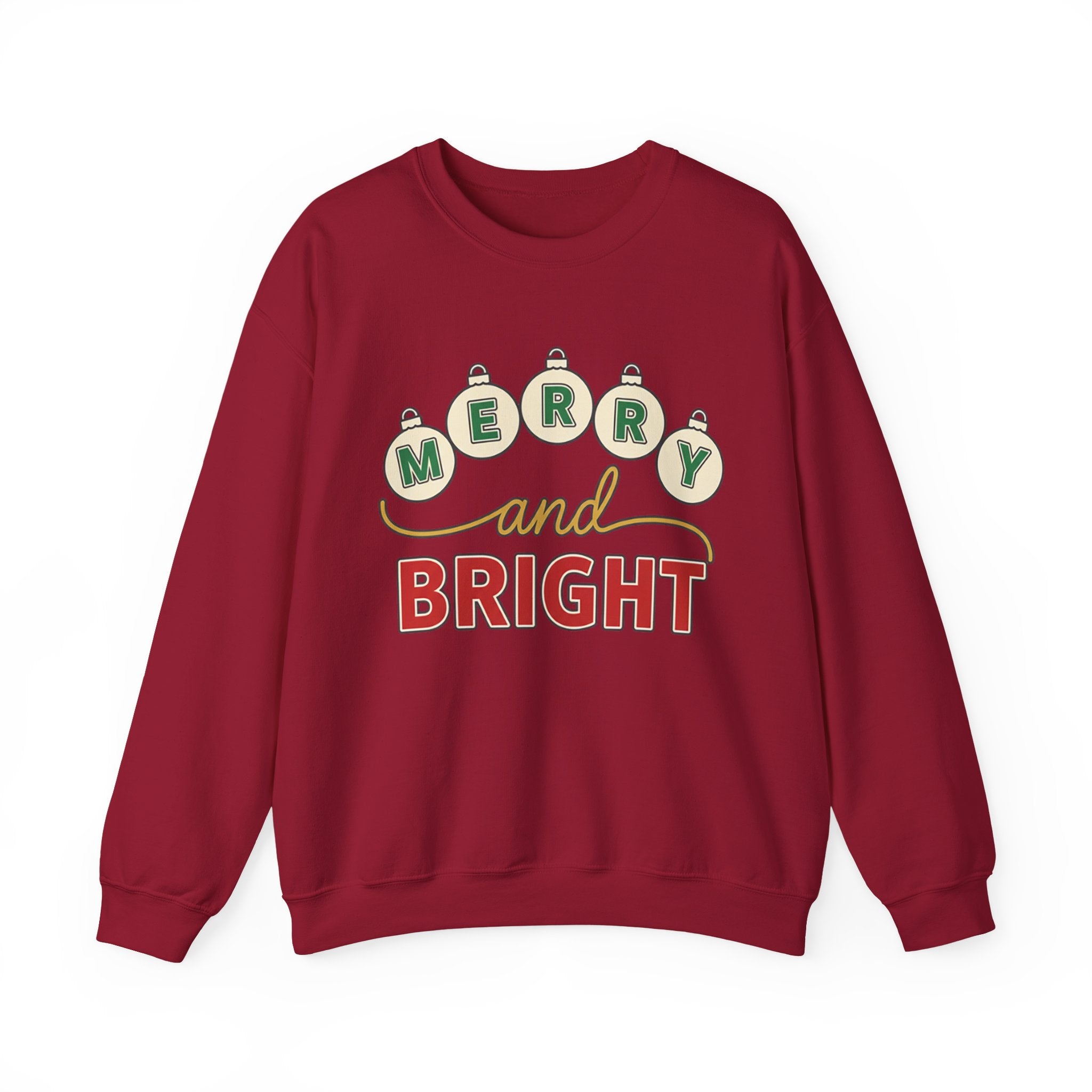 Merry and Bright Womens Christmas Ornaments Sweatshirt