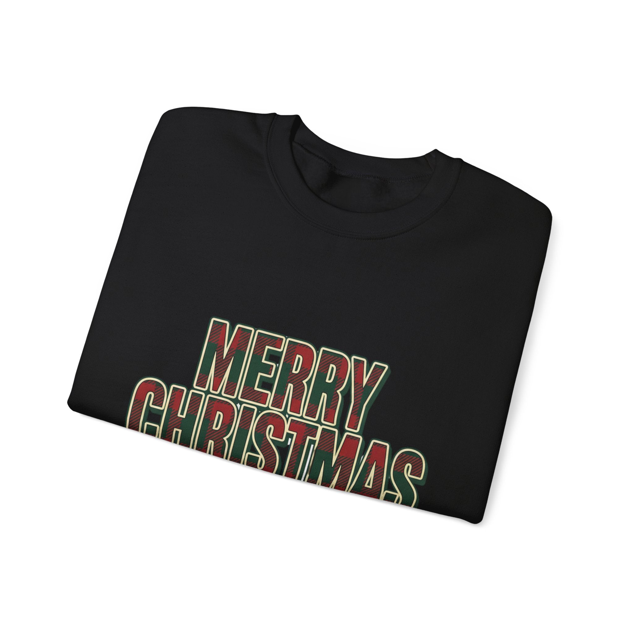 Merry Christmas Womens Christmas Sweatshirt | Plaid Letters
