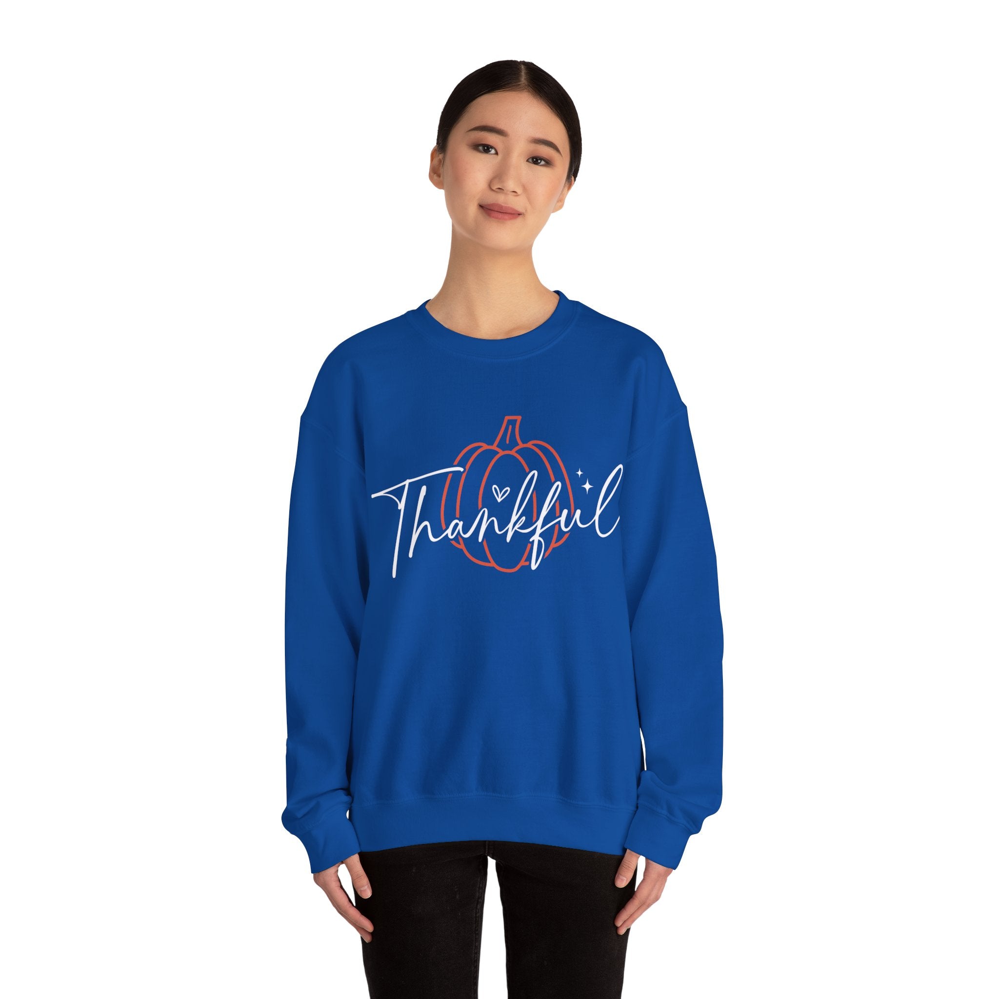 Thankful Pumpkin Womens Thanksgiving Sweatshirt