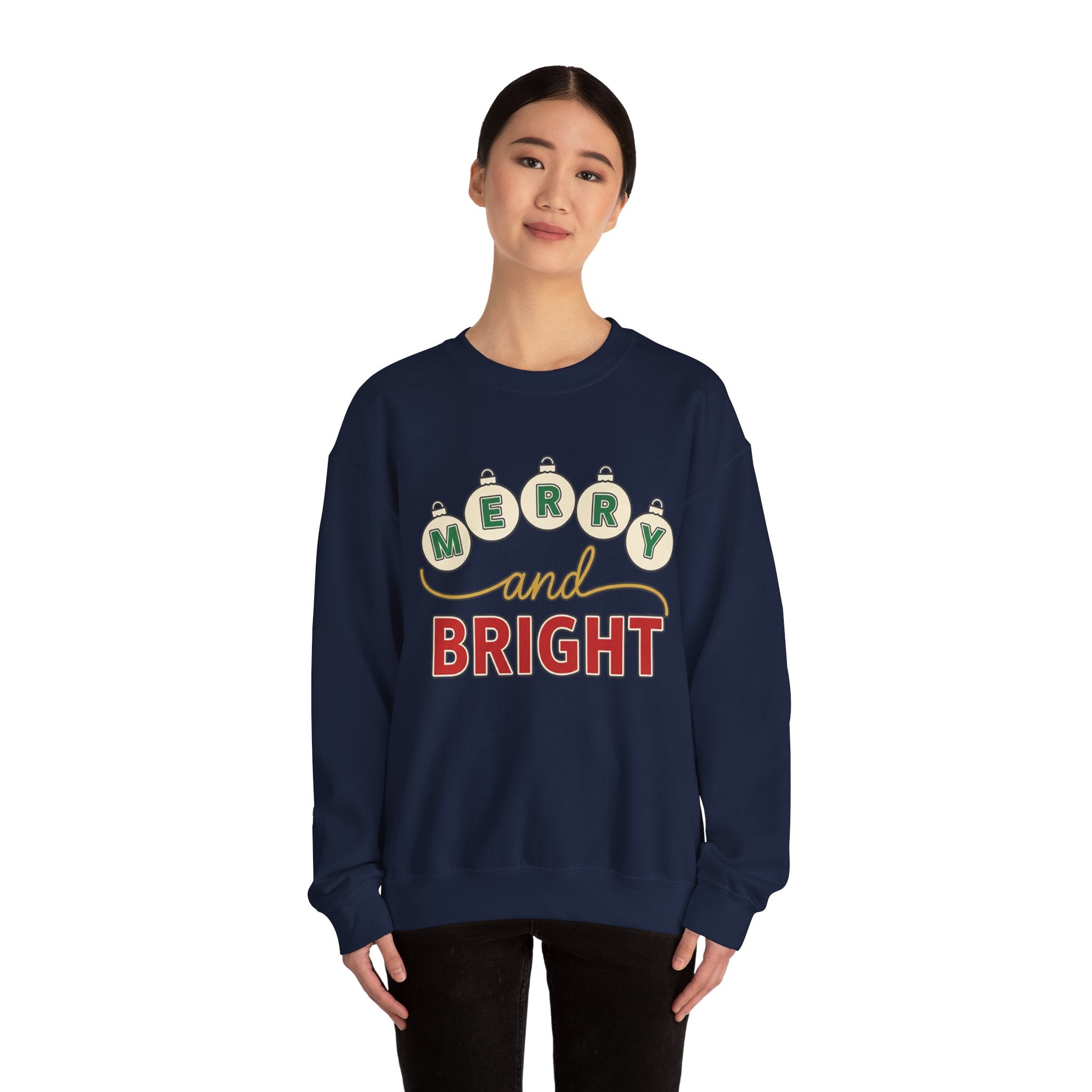 Merry and Bright Womens Christmas Ornaments Sweatshirt
