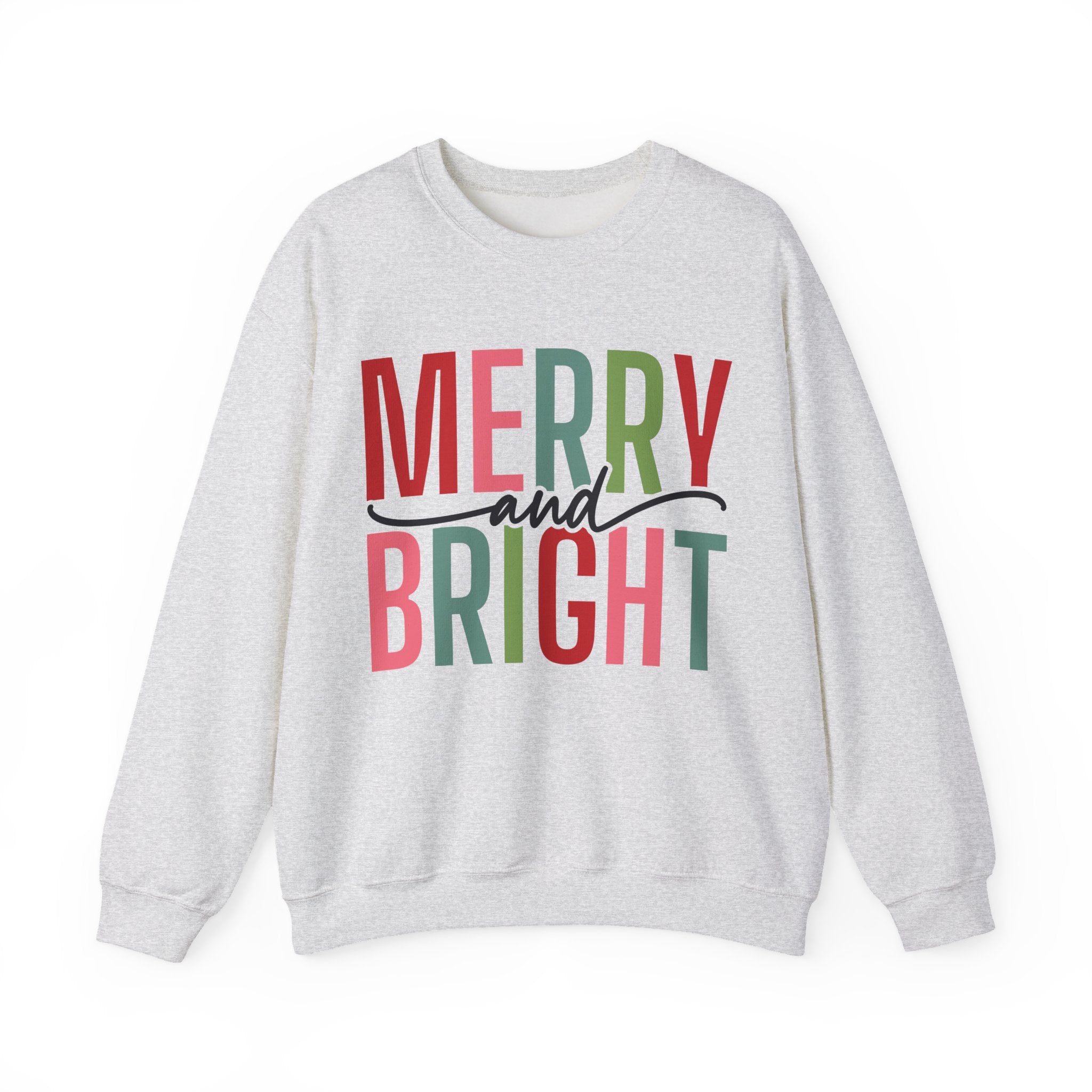Merry and Bright Christmas Sweatshirt for Women | Christmas Holiday Crewneck Sweatshirt
