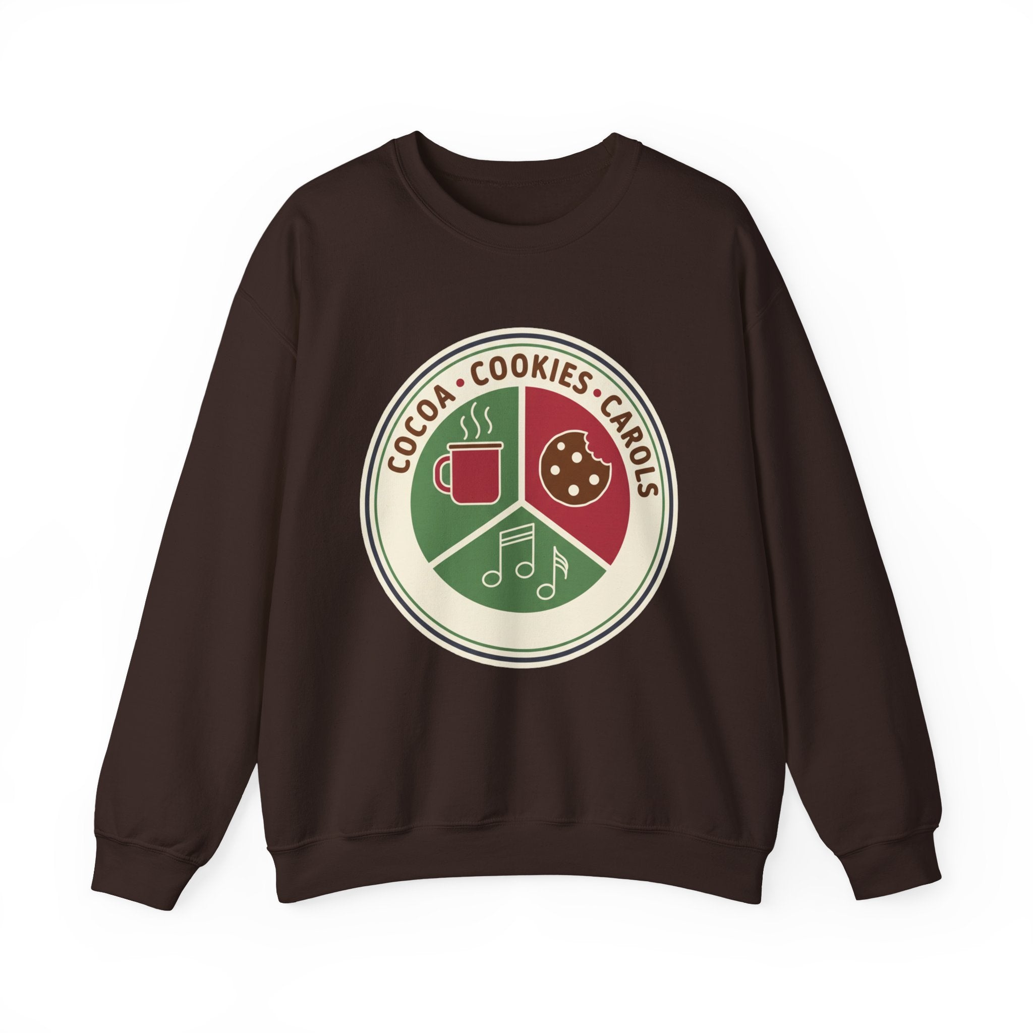 Cocoa Cookies Carols Christmas Sweatshirt | Womens Holiday Sweatshirt