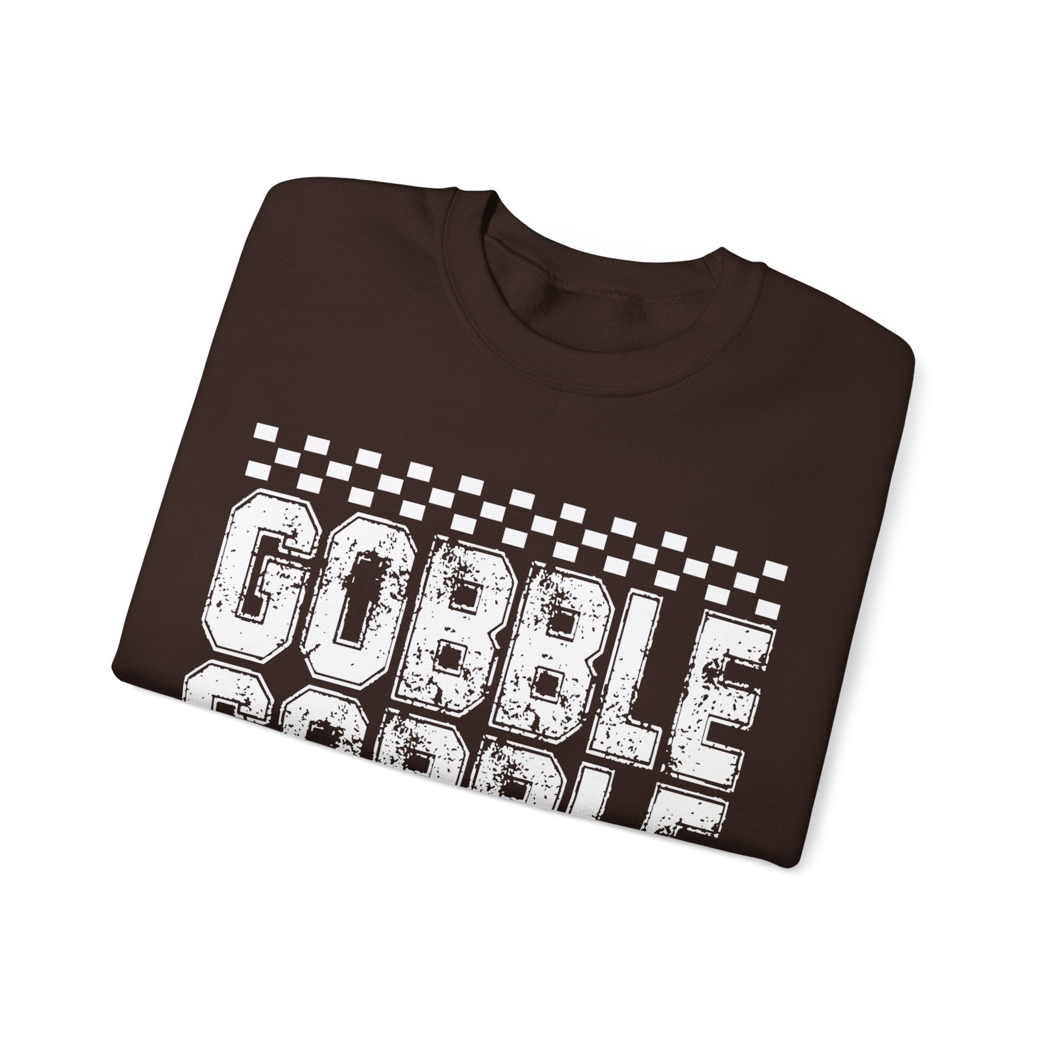 Gobble Gobble Checkerboard Thanksgiving Sweatshirt