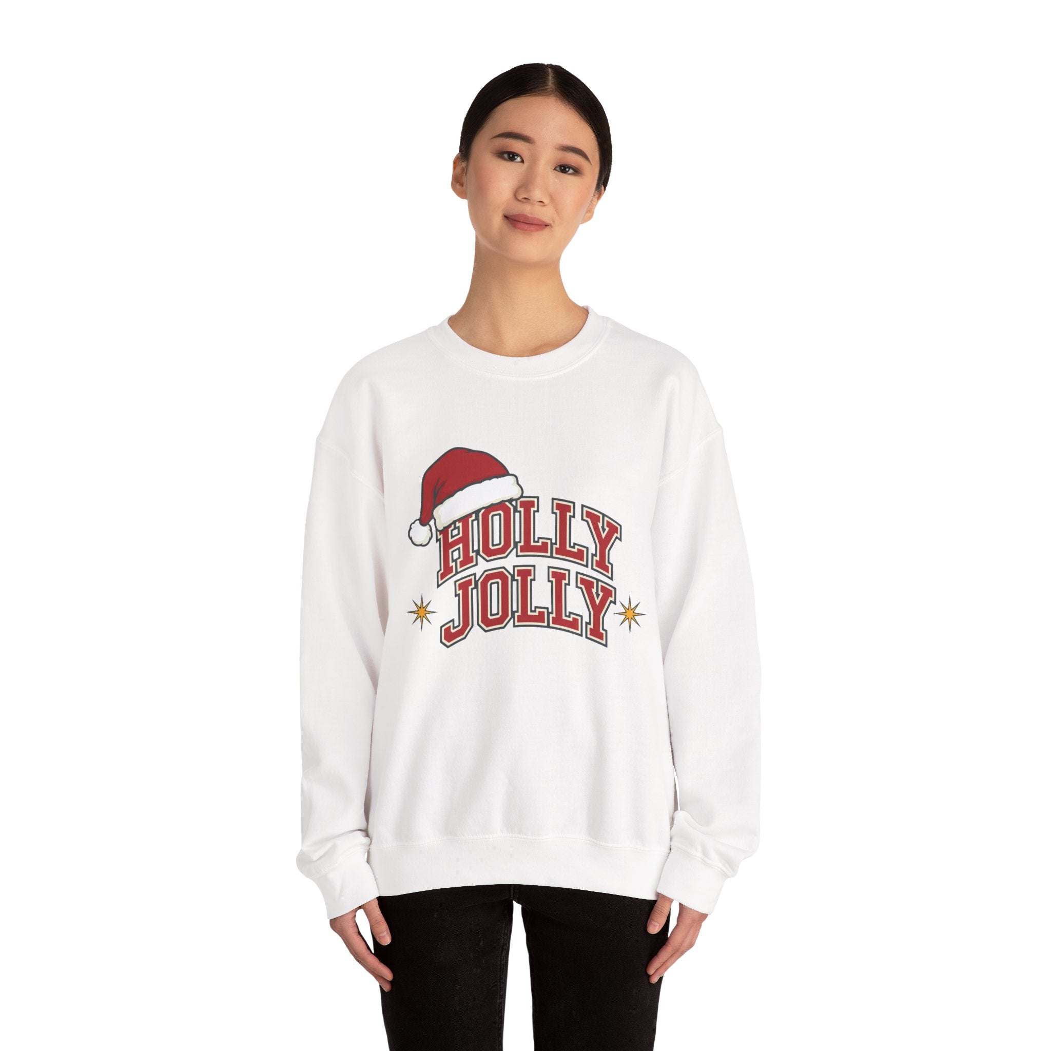 Holly Jolly Santa Hat Sweatshirt | Womens Christmas Sweatshirt