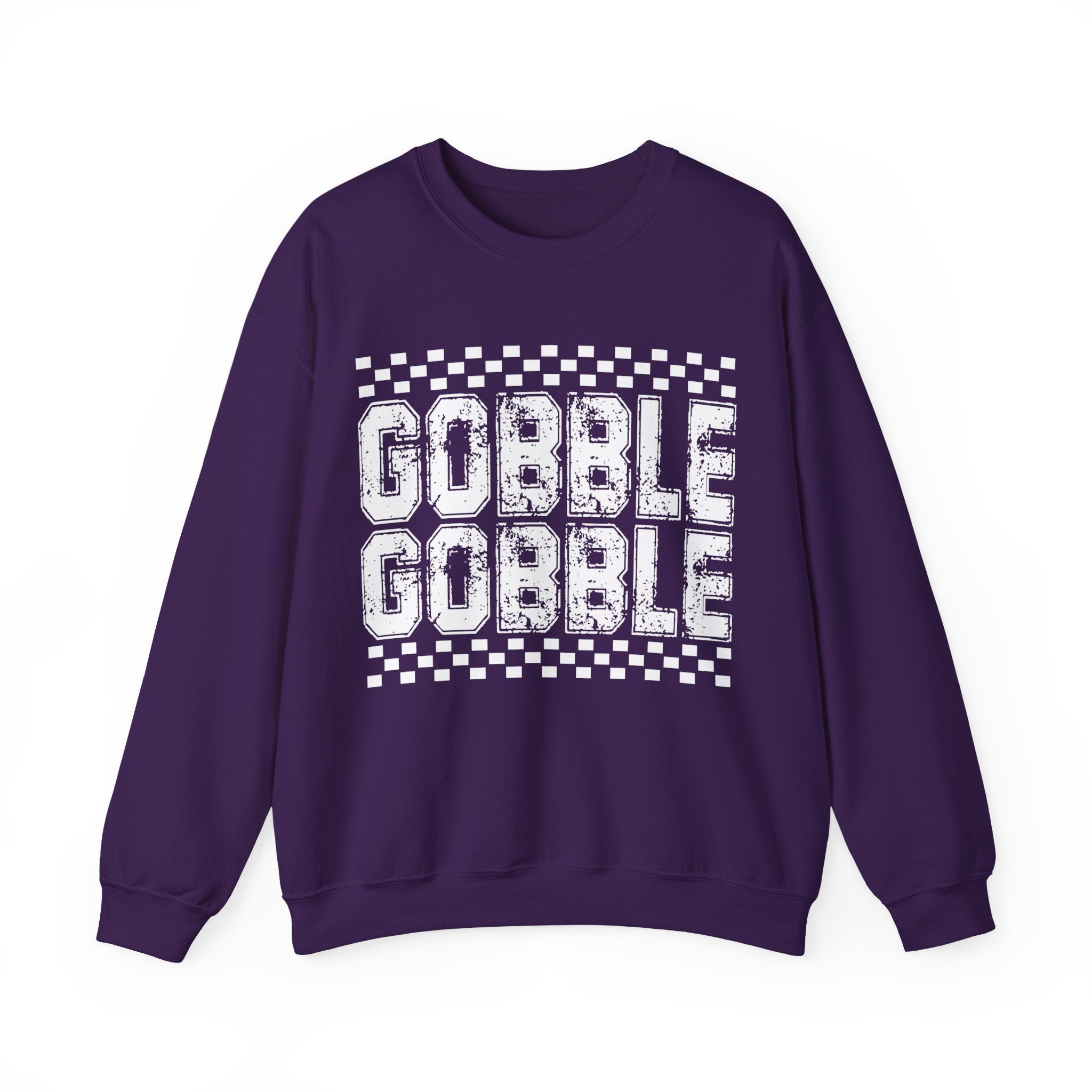 Gobble Gobble Checkerboard Thanksgiving Sweatshirt