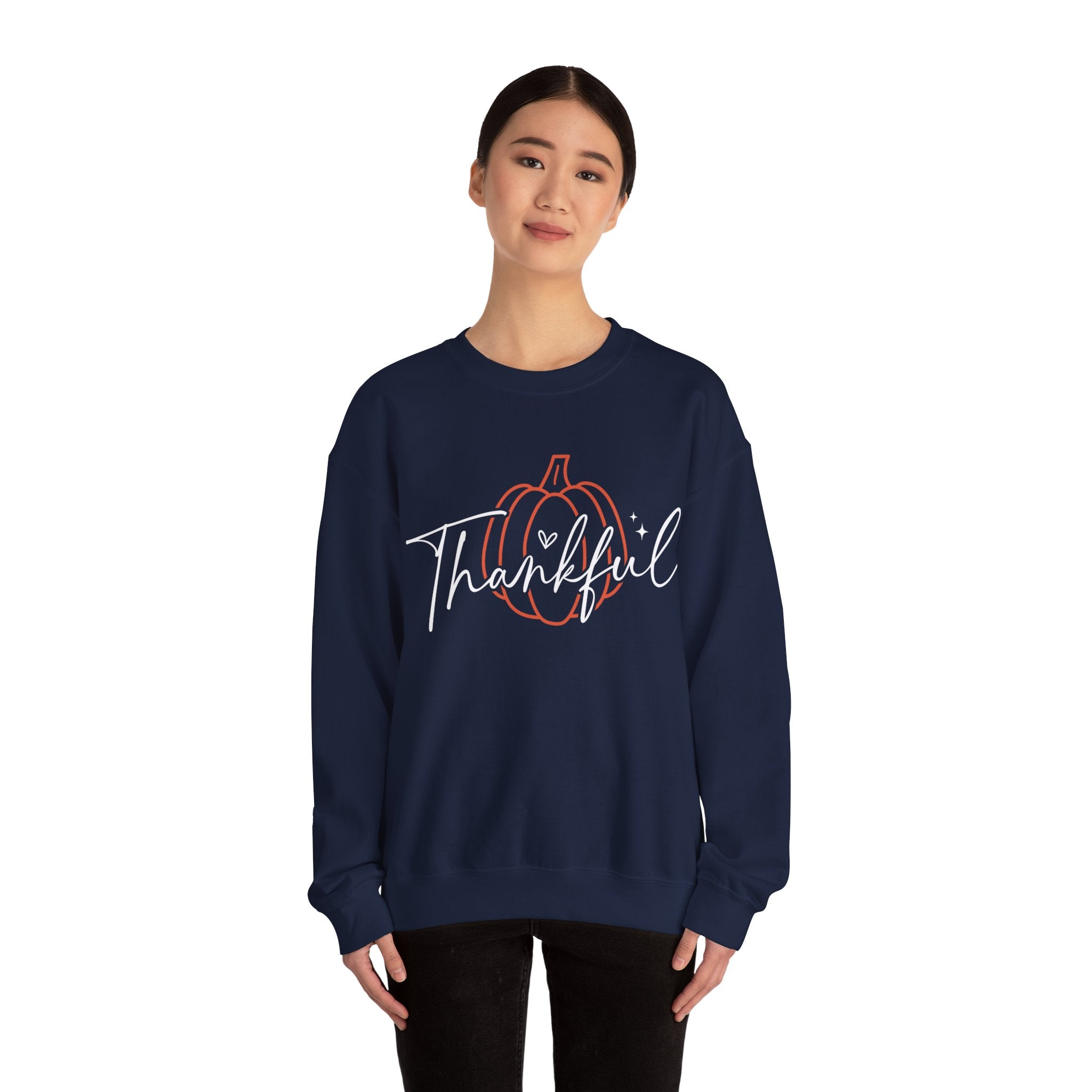 Thankful Pumpkin Womens Thanksgiving Sweatshirt