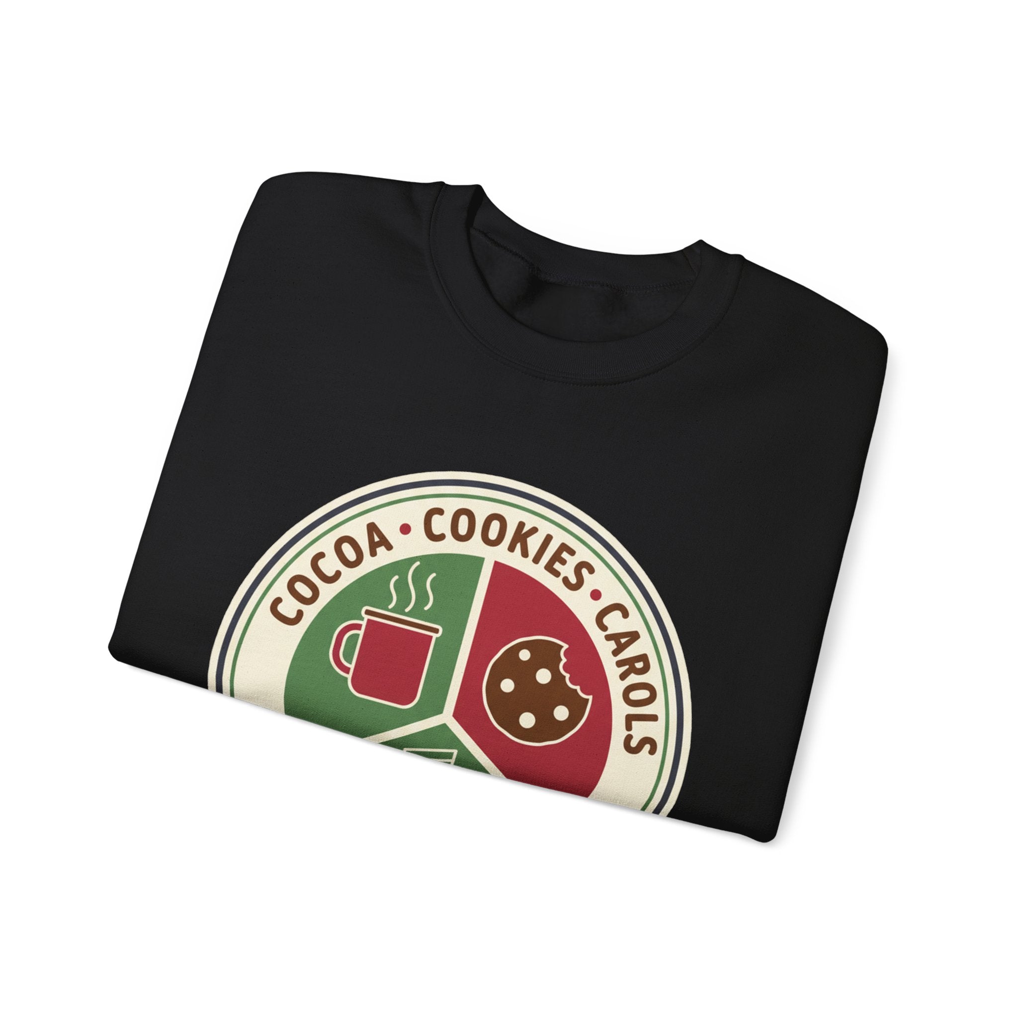 Cocoa Cookies Carols Christmas Sweatshirt | Womens Holiday Sweatshirt