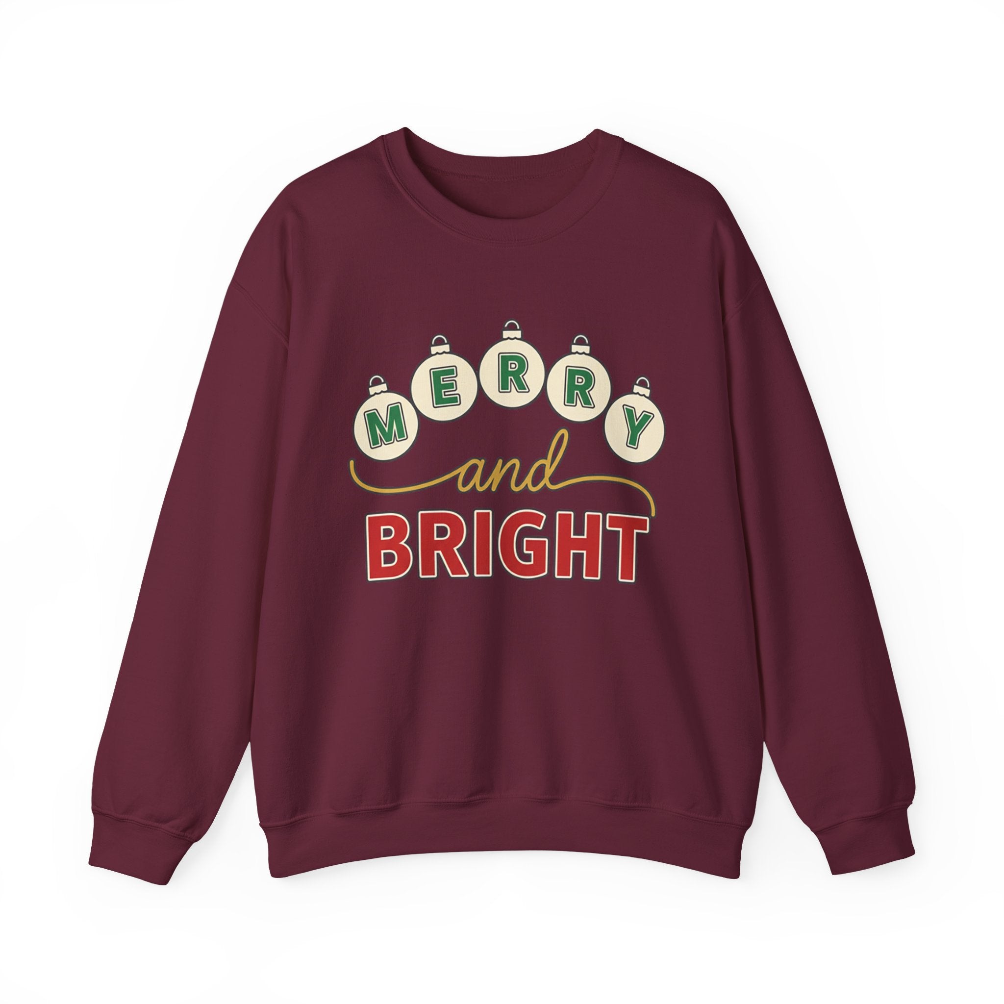 Merry and Bright Womens Christmas Ornaments Sweatshirt