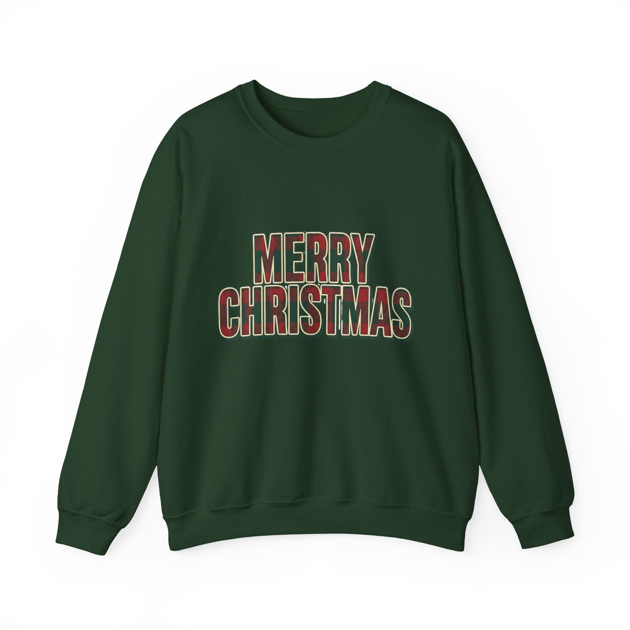 Merry Christmas Womens Christmas Sweatshirt | Plaid Letters