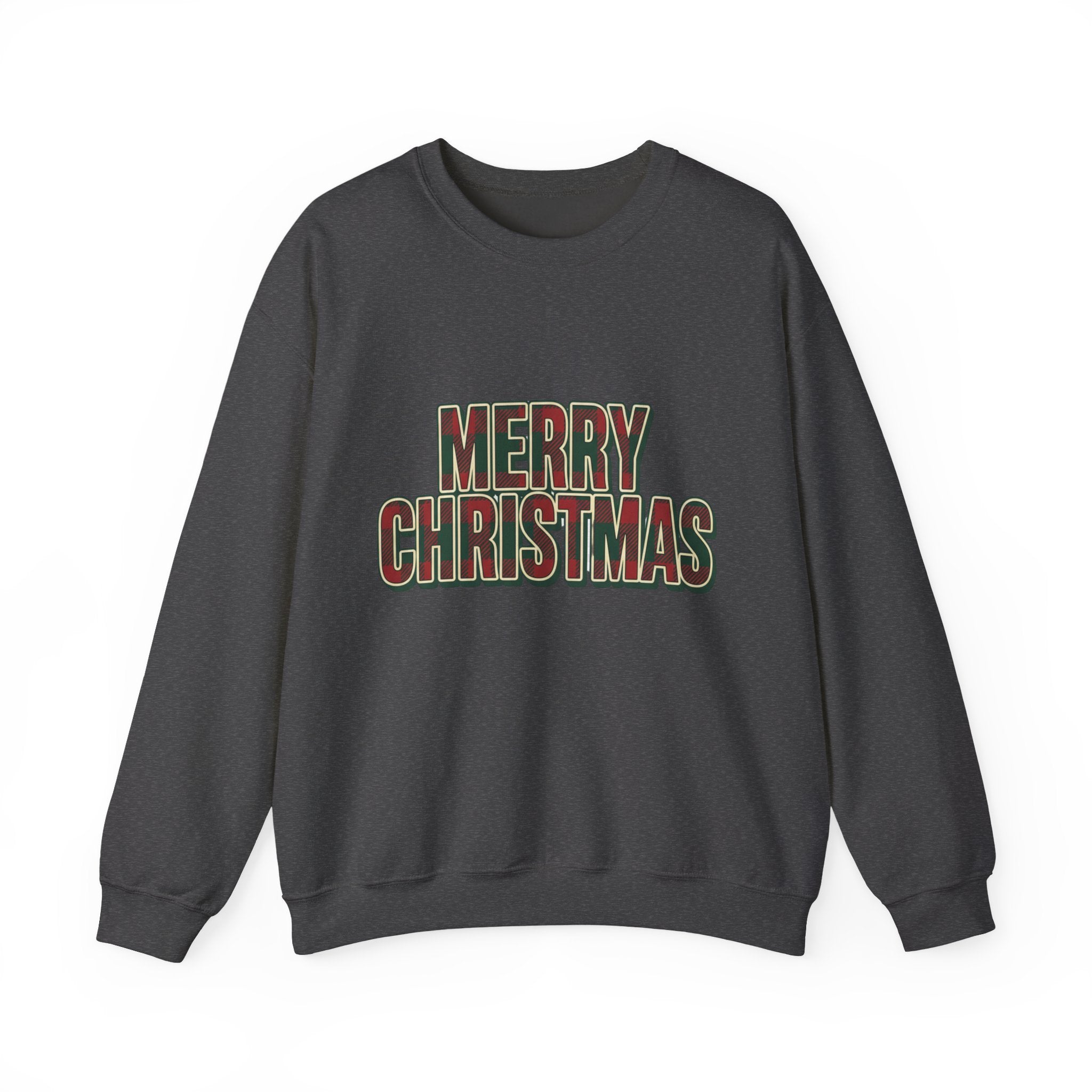 Merry Christmas Womens Christmas Sweatshirt | Plaid Letters