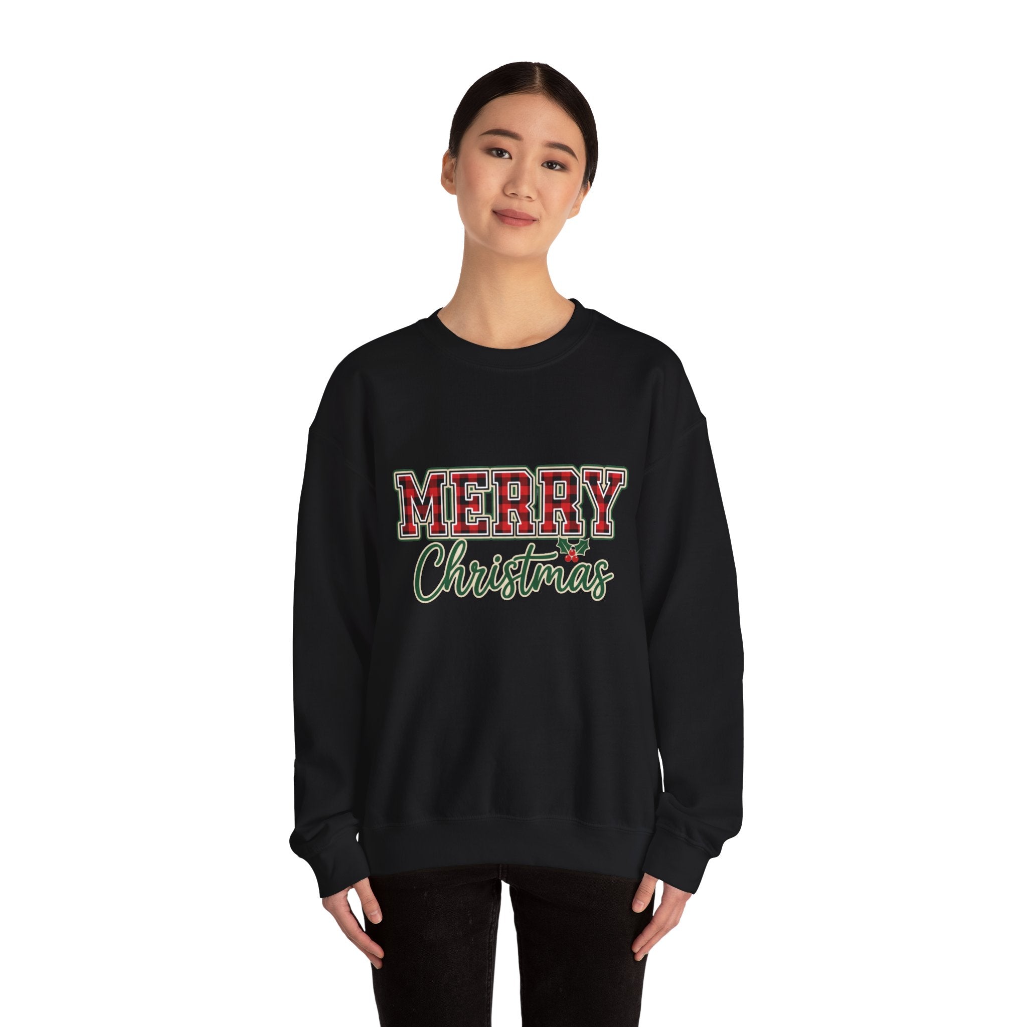 Classic Merry Christmas Womens Christmas Sweatshirt | Holiday Sweater for Women
