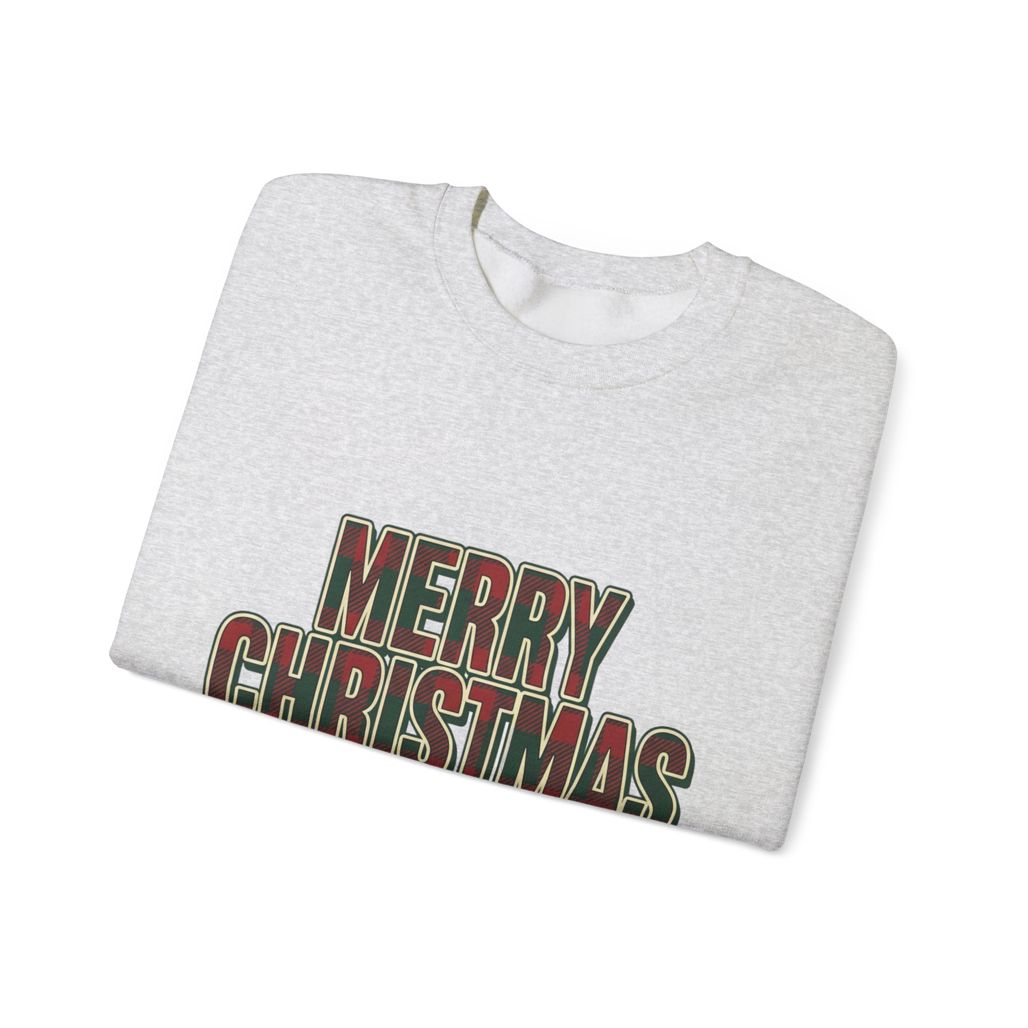 Merry Christmas Womens Christmas Sweatshirt | Plaid Letters