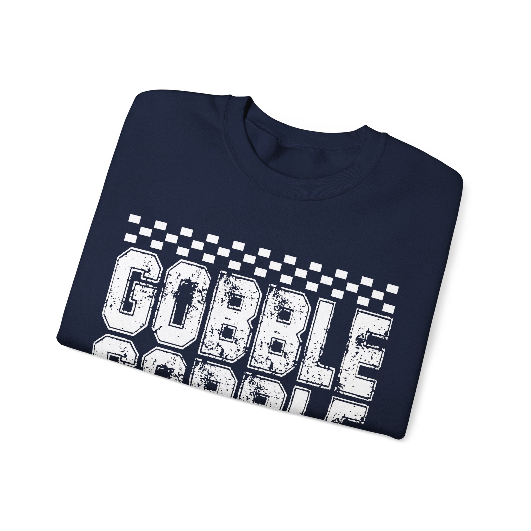 Gobble Gobble Checkerboard Thanksgiving Sweatshirt