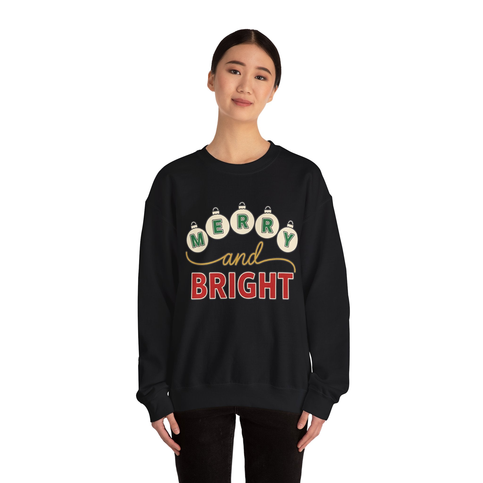 Merry and Bright Womens Christmas Ornaments Sweatshirt