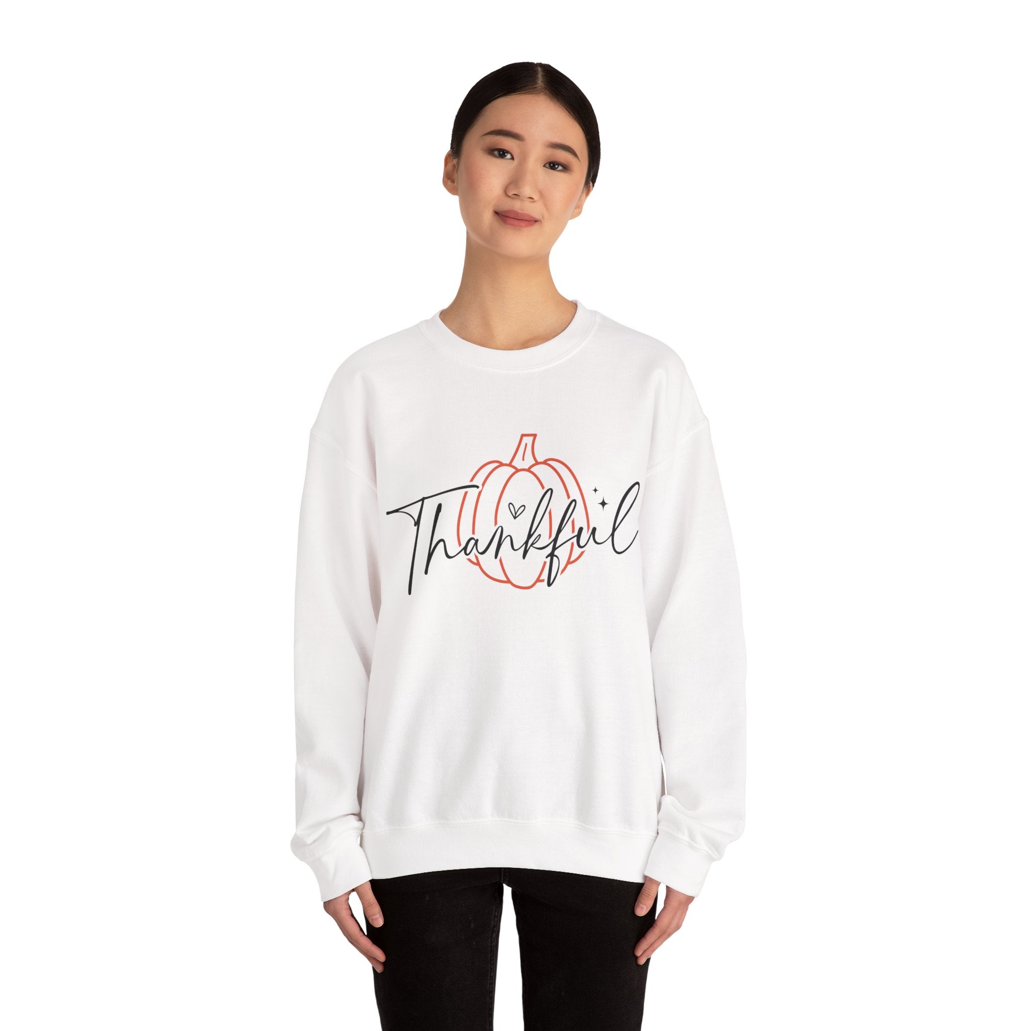 Thankful Pumpkin Womens Thanksgiving Sweatshirt