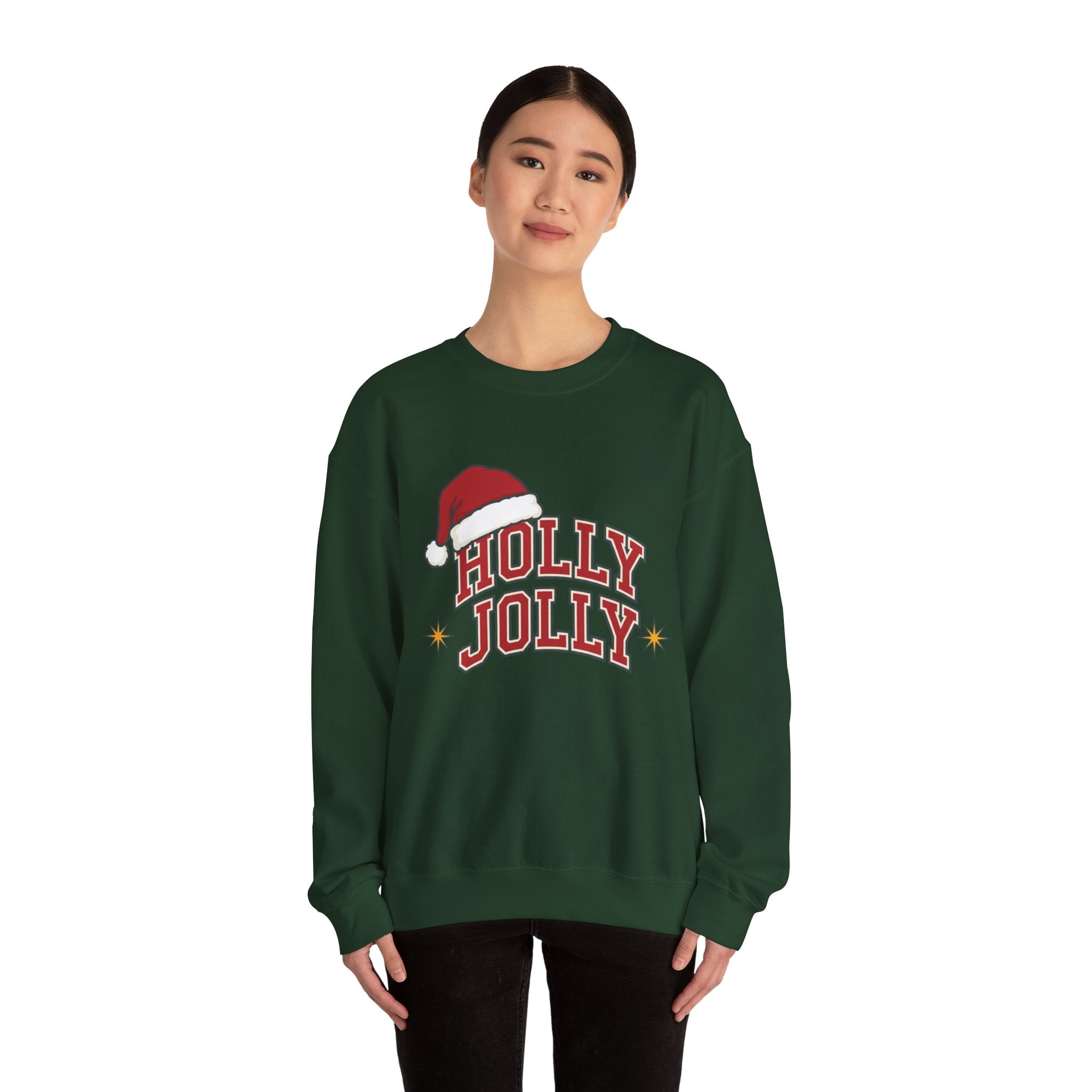 Holly Jolly Santa Hat Sweatshirt | Womens Christmas Sweatshirt
