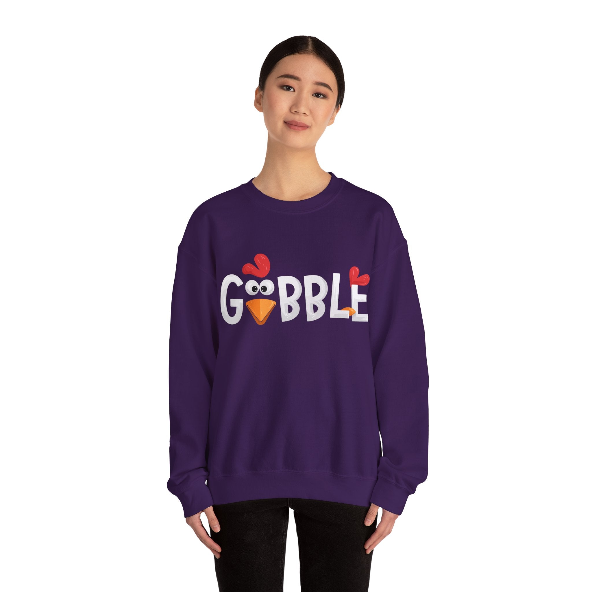 Gobble Turkey Face Thanksgiving Sweatshirt