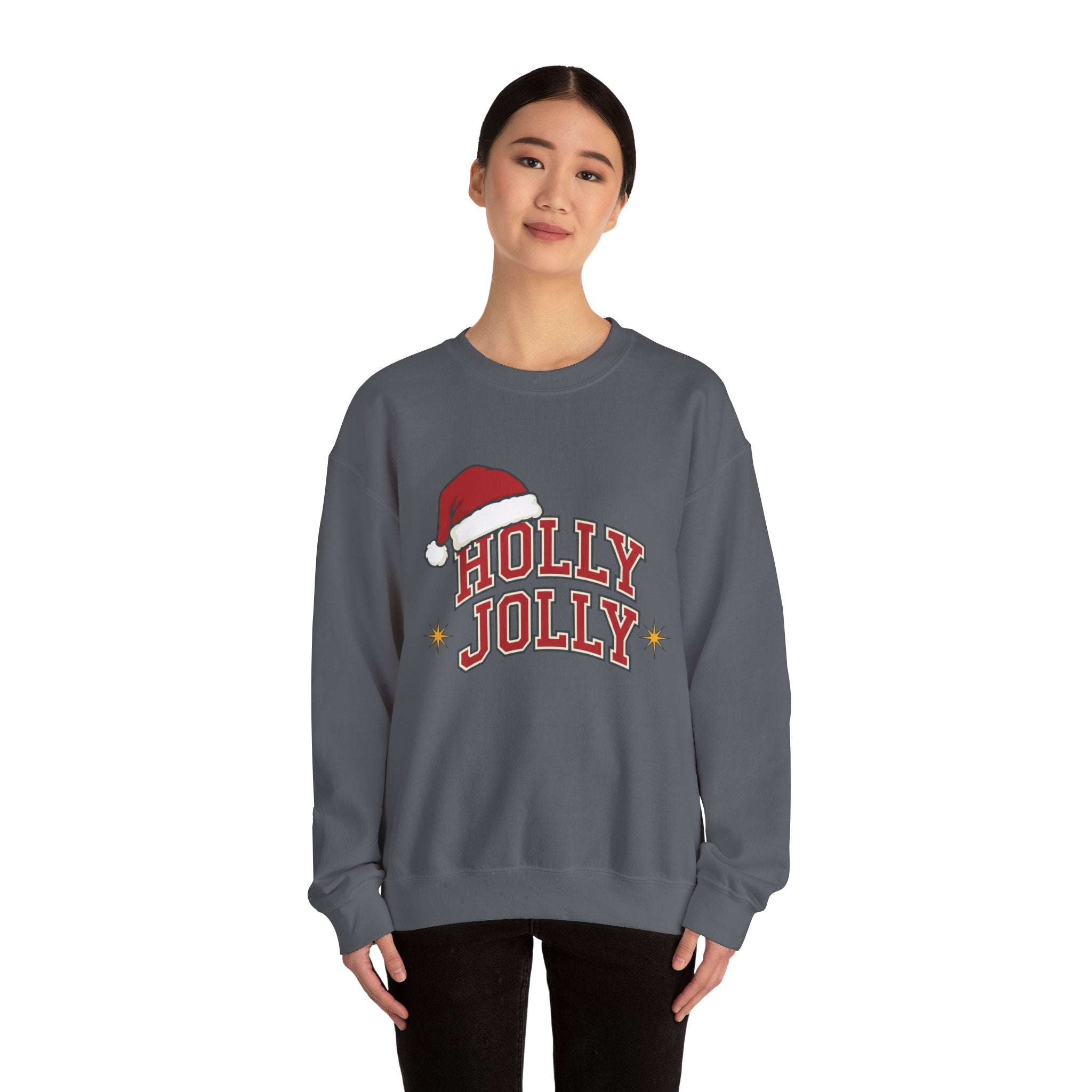 Holly Jolly Santa Hat Sweatshirt | Womens Christmas Sweatshirt