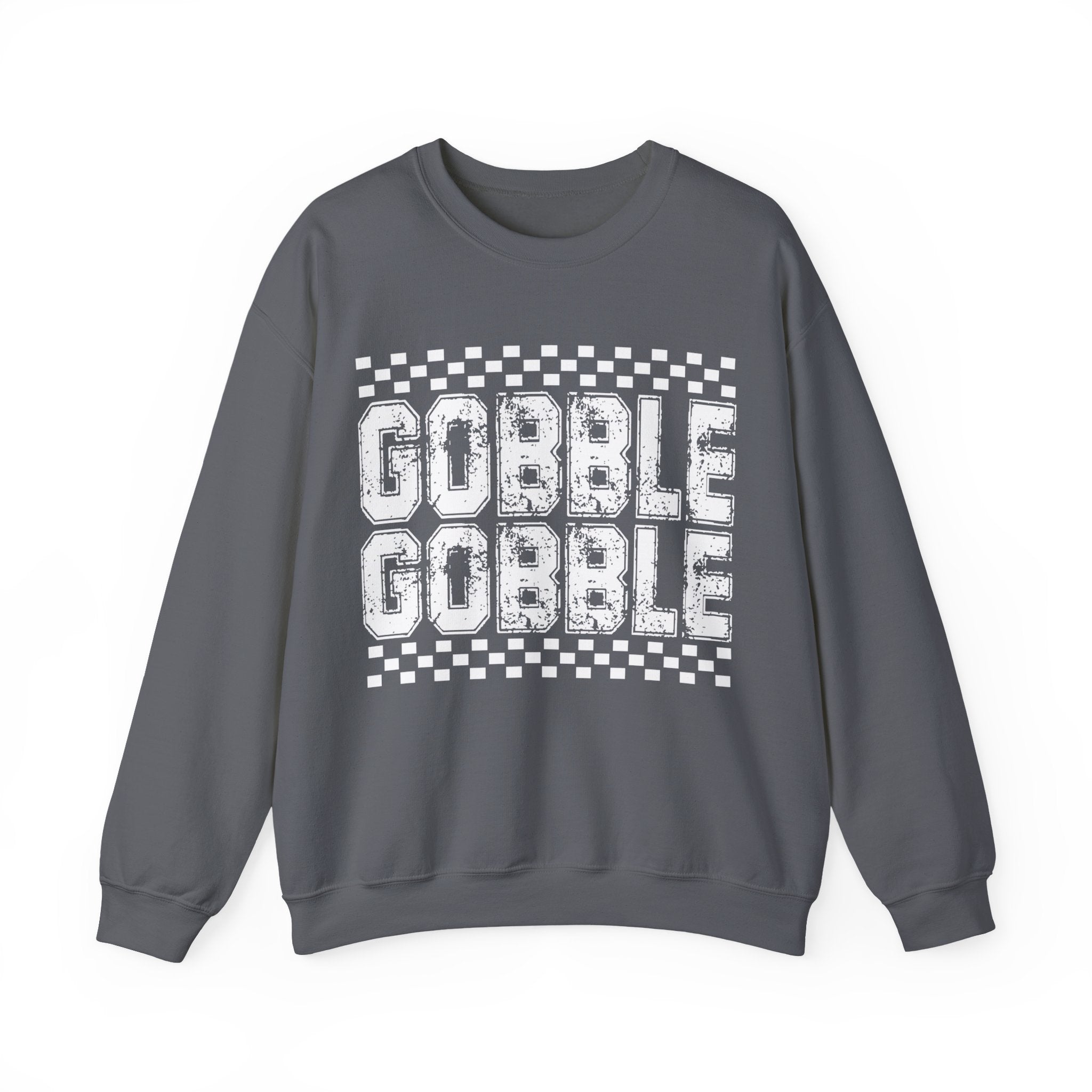 Gobble Gobble Checkerboard Thanksgiving Sweatshirt