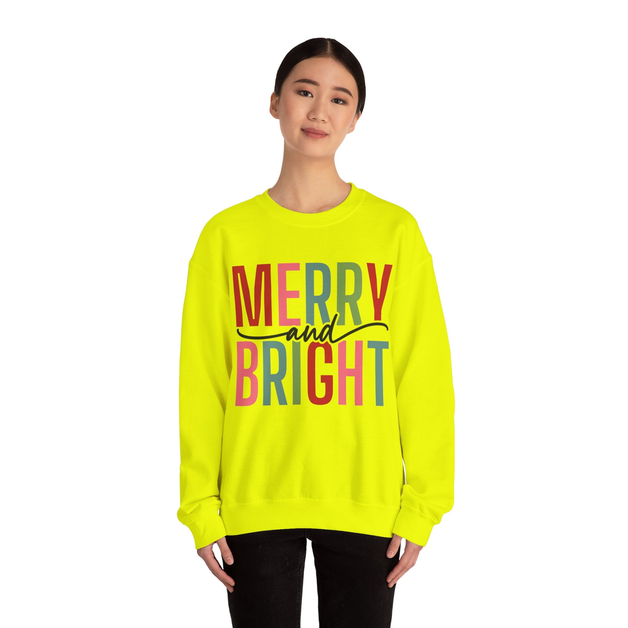Merry and Bright Christmas Sweatshirt for Women | Christmas Holiday Crewneck Sweatshirt