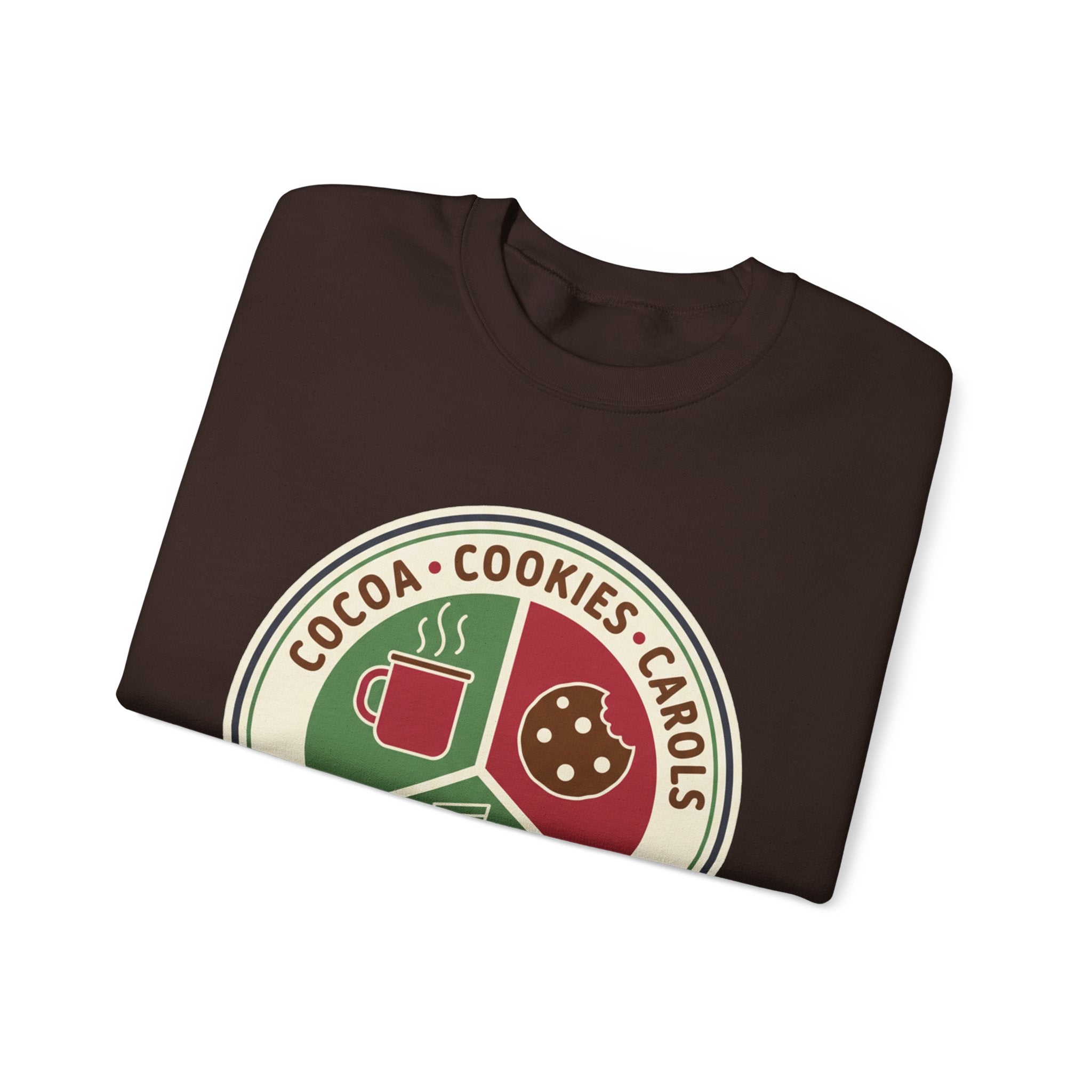 Cocoa Cookies Carols Christmas Sweatshirt | Womens Holiday Sweatshirt