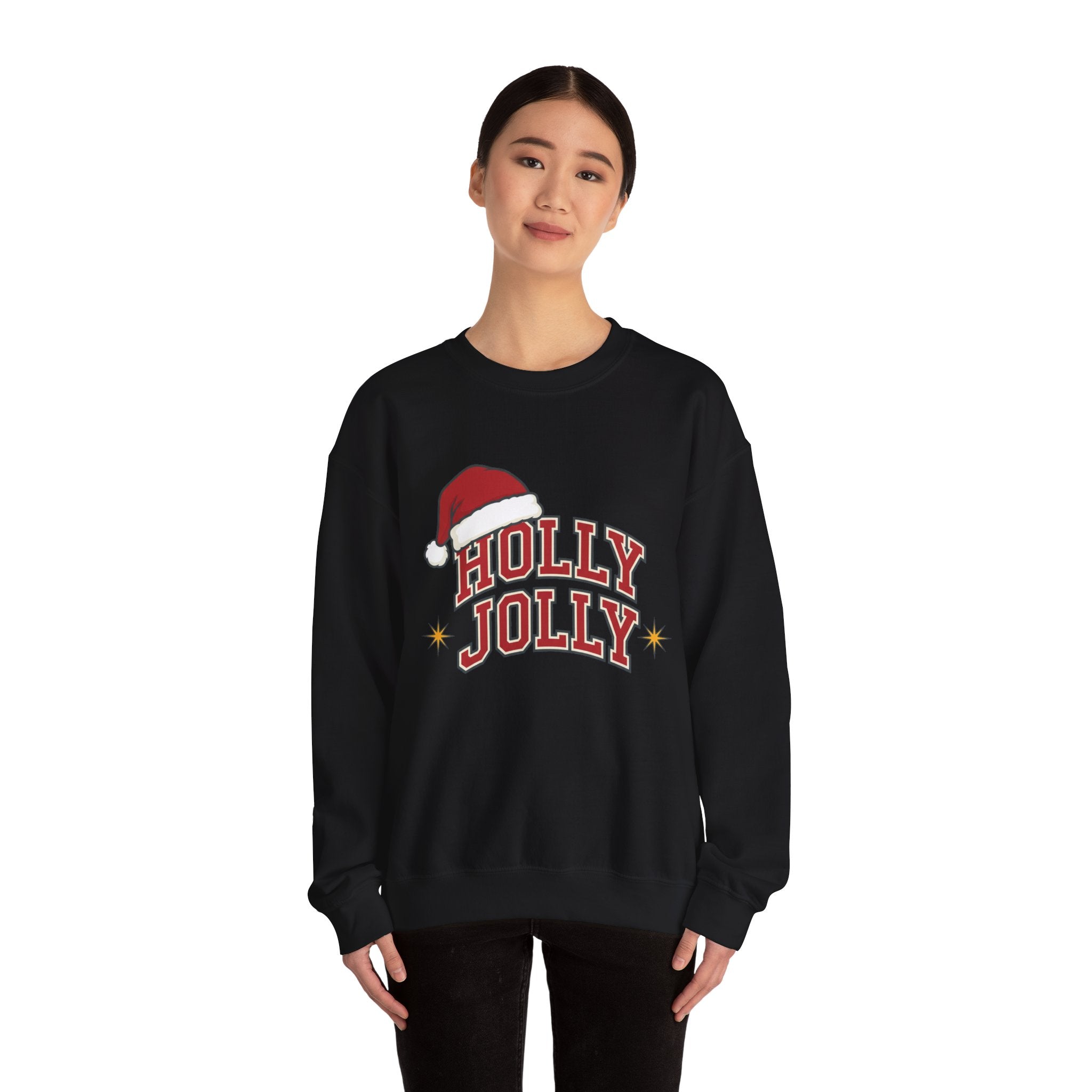 Holly Jolly Santa Hat Sweatshirt | Womens Christmas Sweatshirt