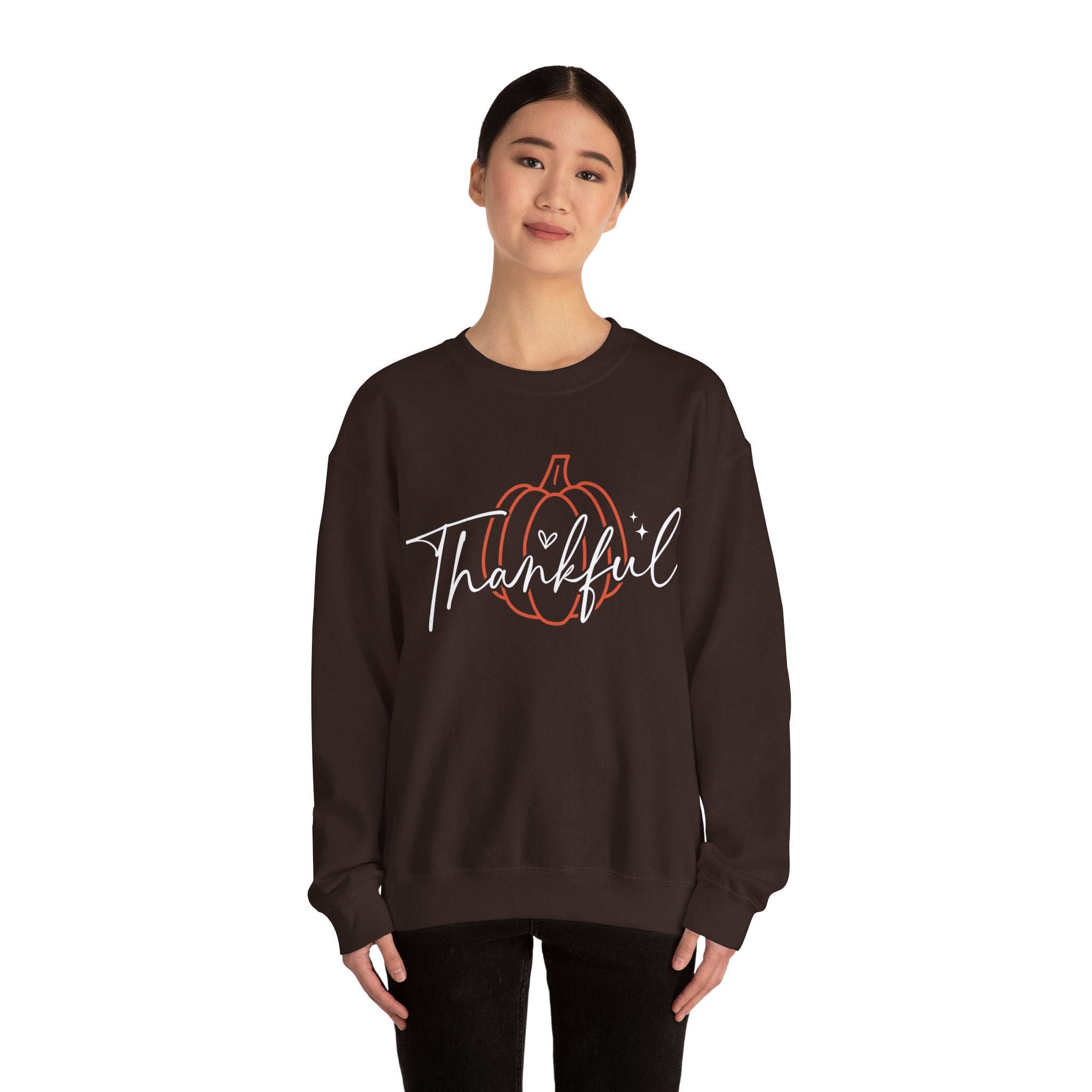 Thankful Pumpkin Womens Thanksgiving Sweatshirt