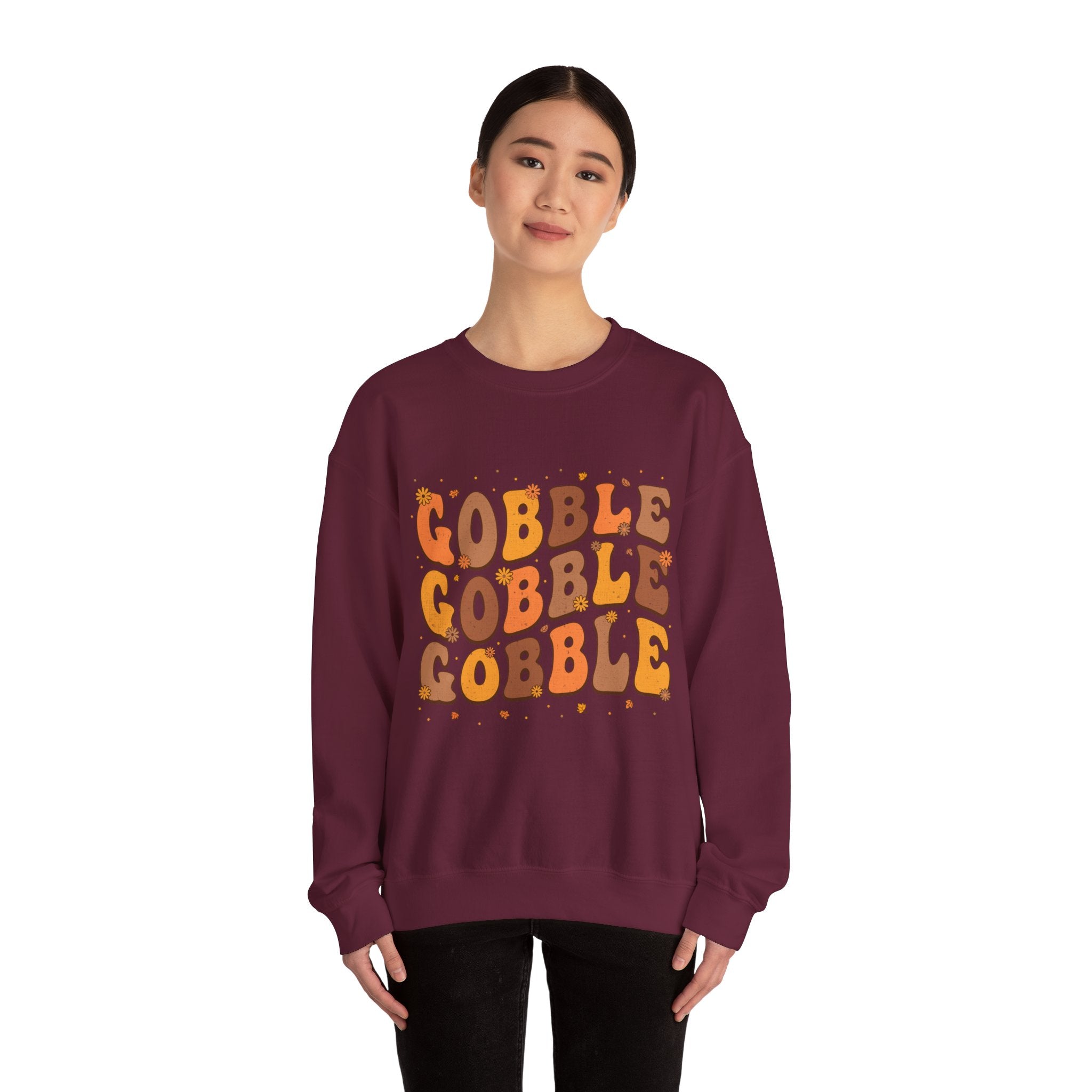 Gobble Gobble Gobble Retro Thanksgiving Sweatshirt