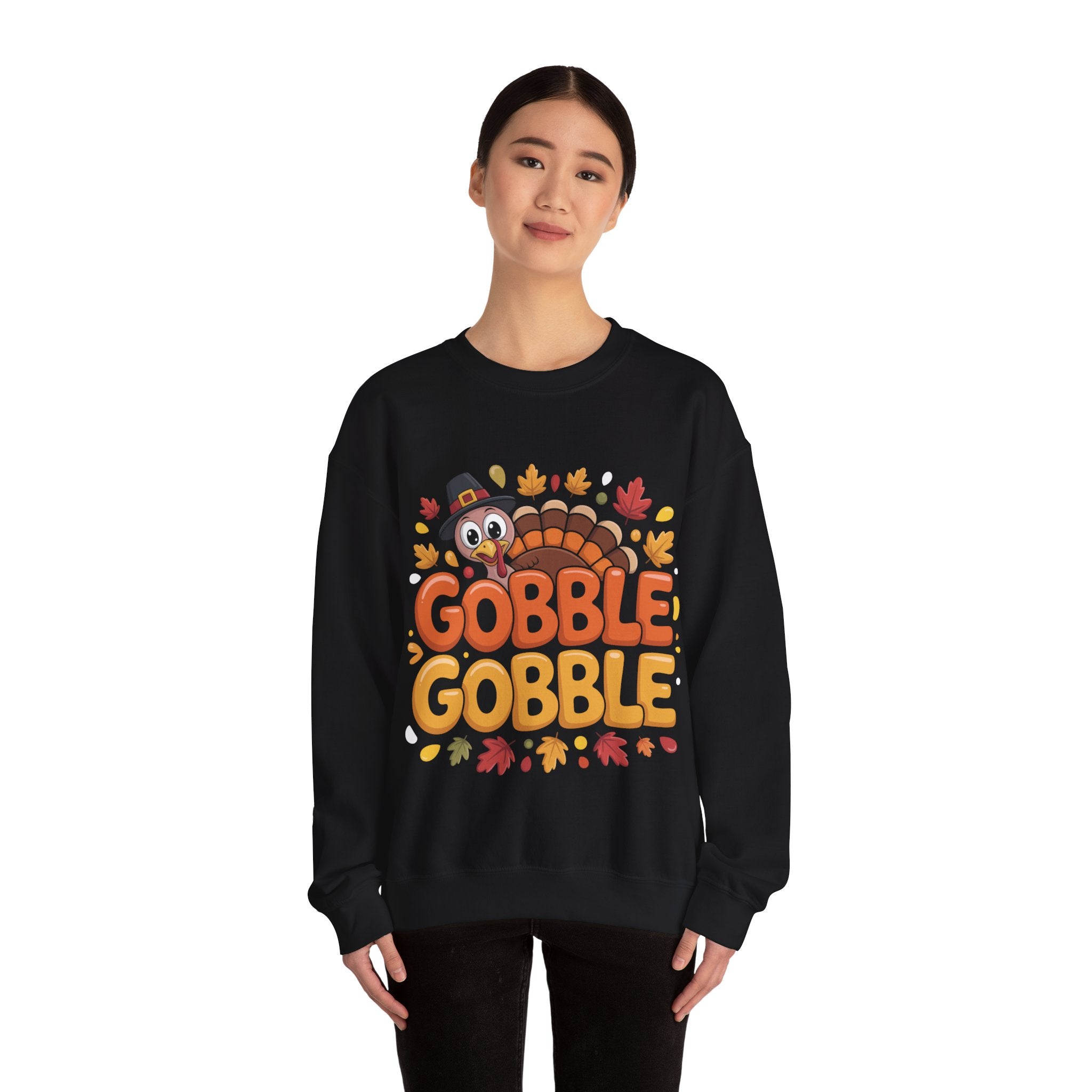 Gobble Gobble Turkey Thanksgiving Sweatshirt Crewneck Pullover Sweatshirt