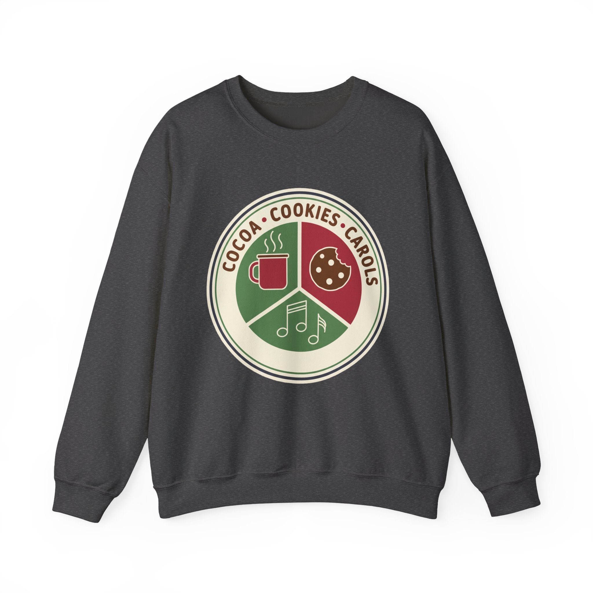 Cocoa Cookies Carols Christmas Sweatshirt | Womens Holiday Sweatshirt