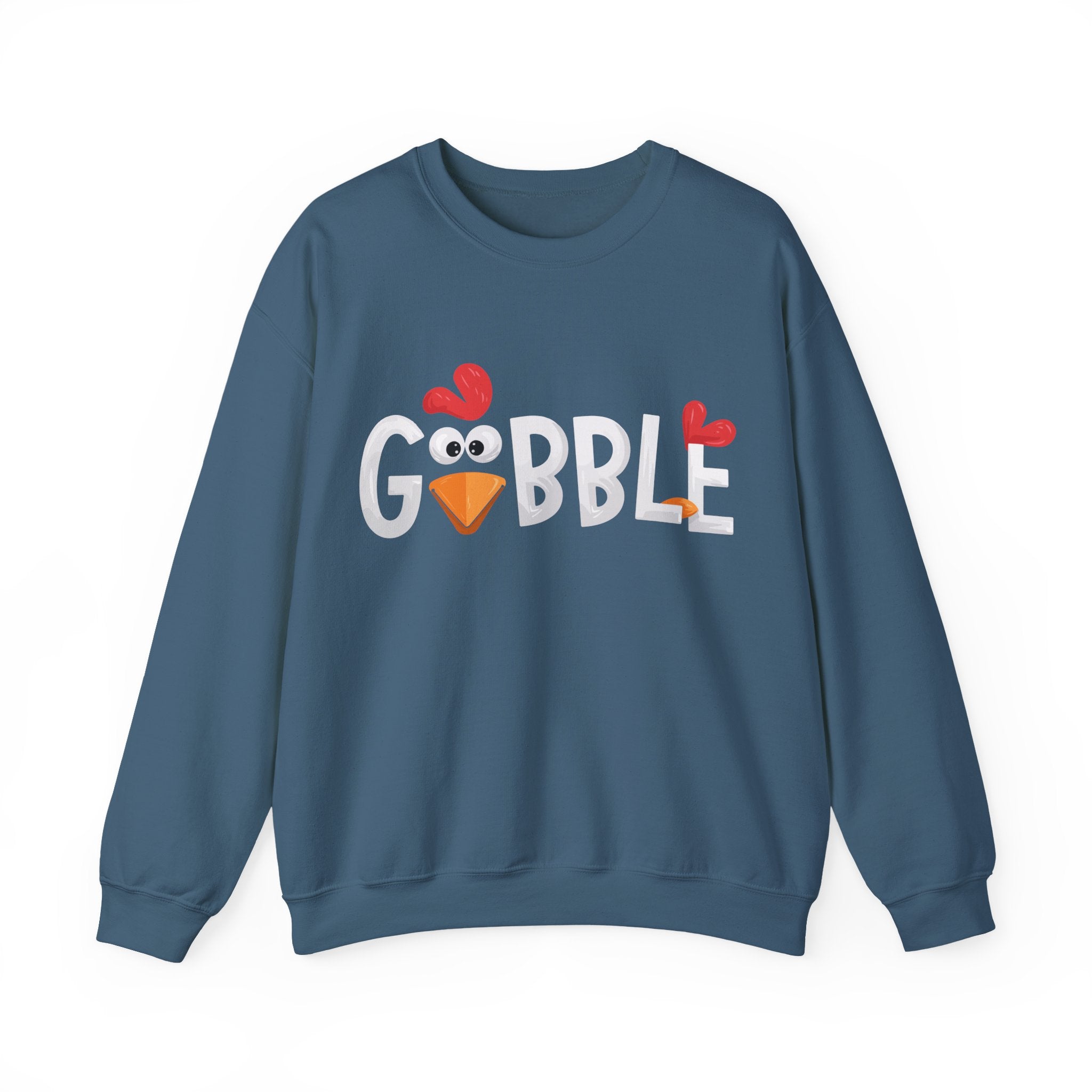 Gobble Turkey Face Thanksgiving Sweatshirt