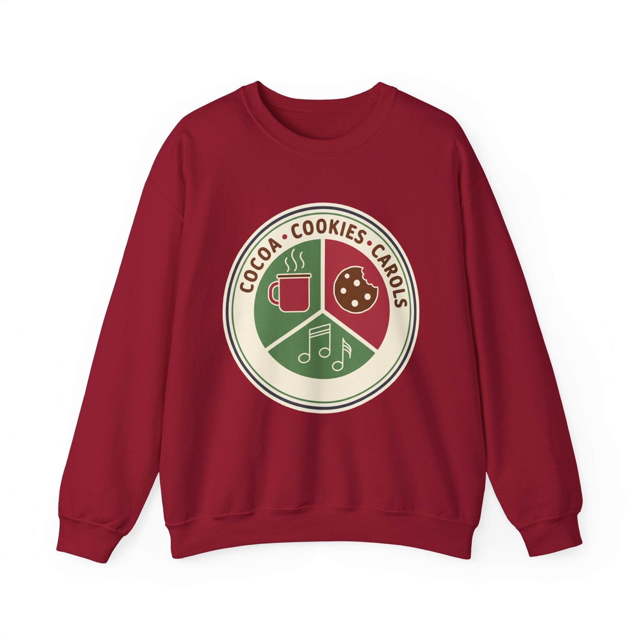 Cocoa Cookies Carols Christmas Sweatshirt | Womens Holiday Sweatshirt