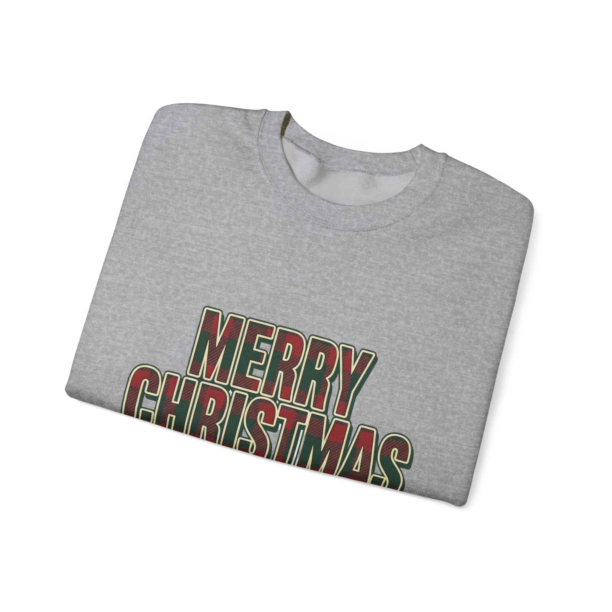 Merry Christmas Womens Christmas Sweatshirt | Plaid Letters