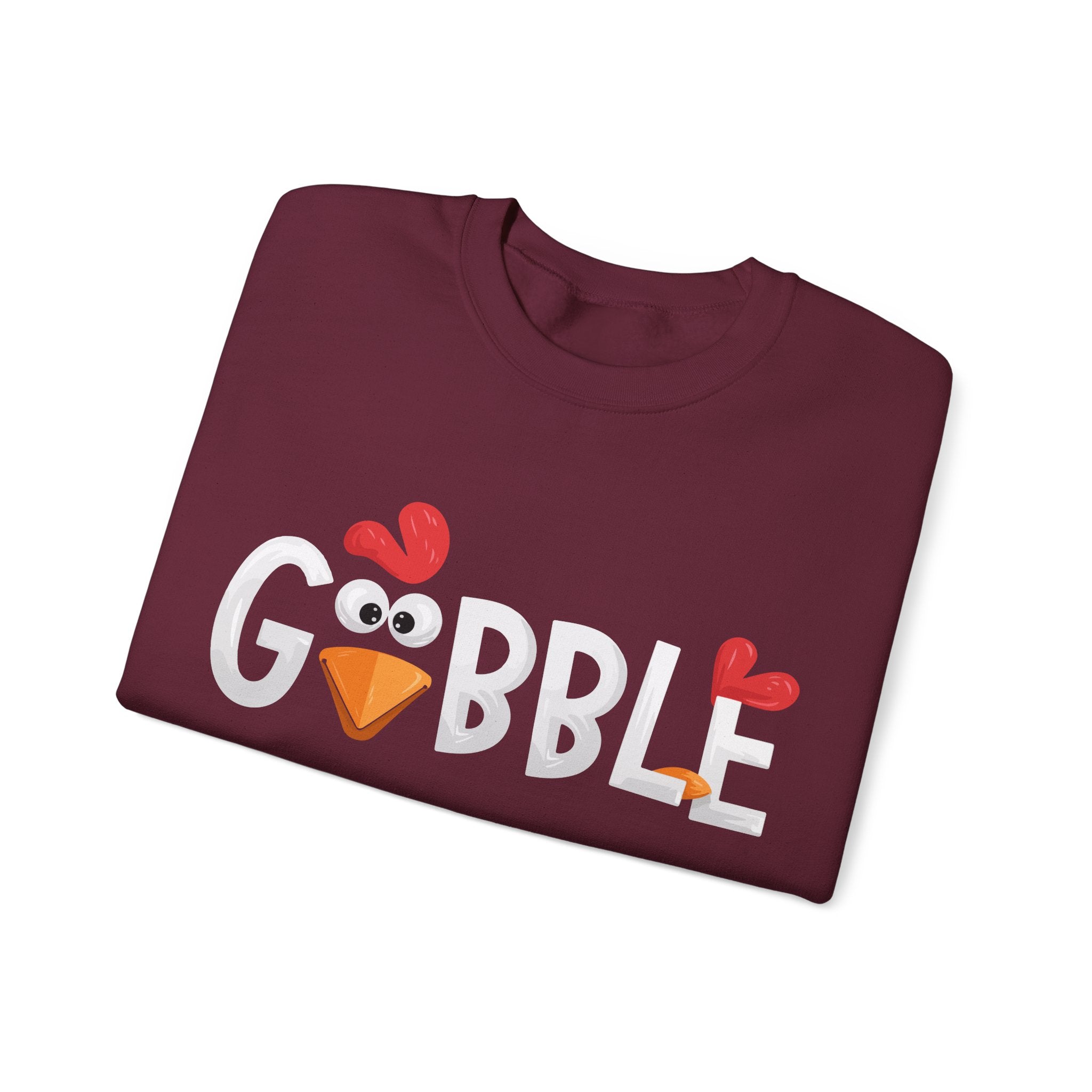 Gobble Turkey Face Thanksgiving Sweatshirt