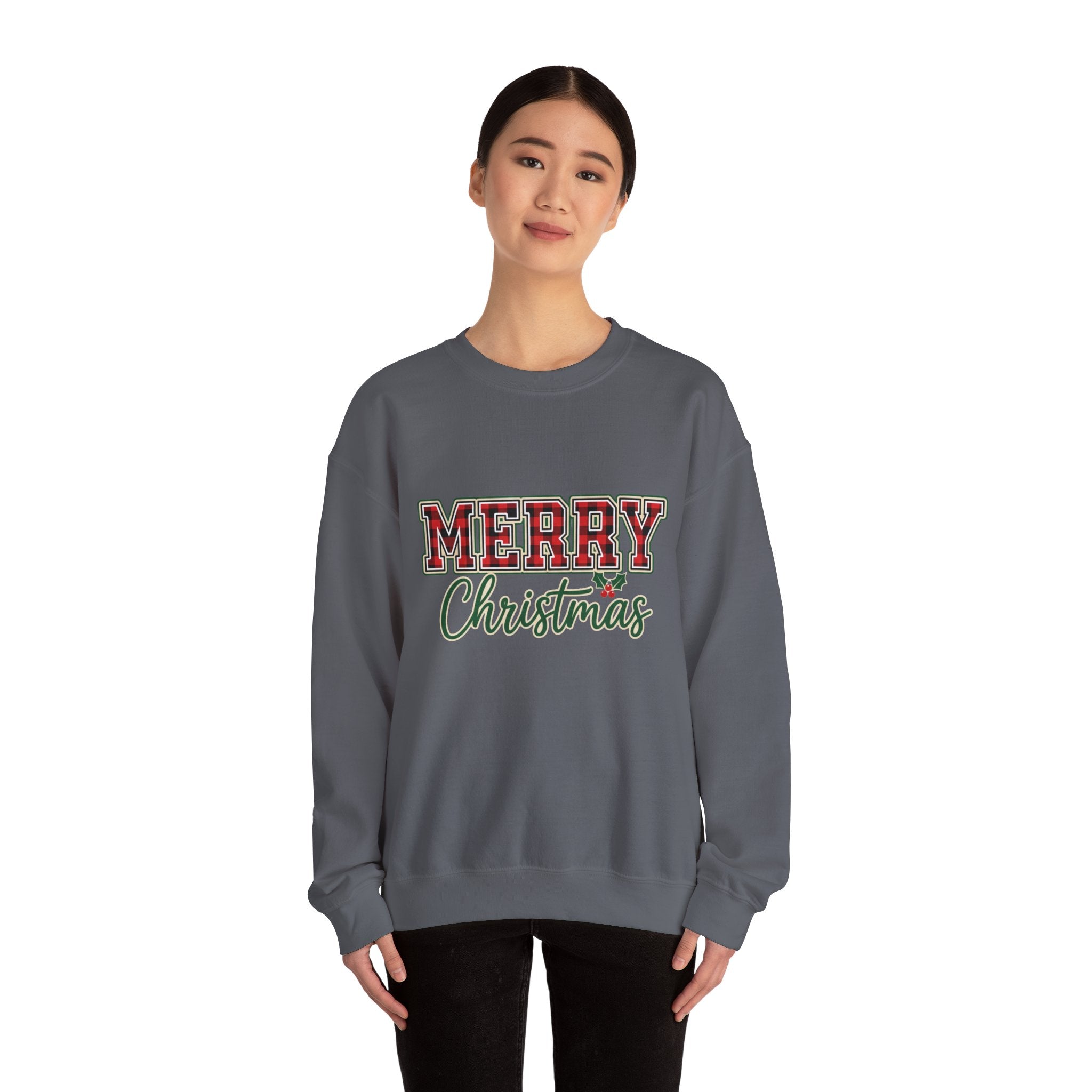 Classic Merry Christmas Womens Christmas Sweatshirt | Holiday Sweater for Women