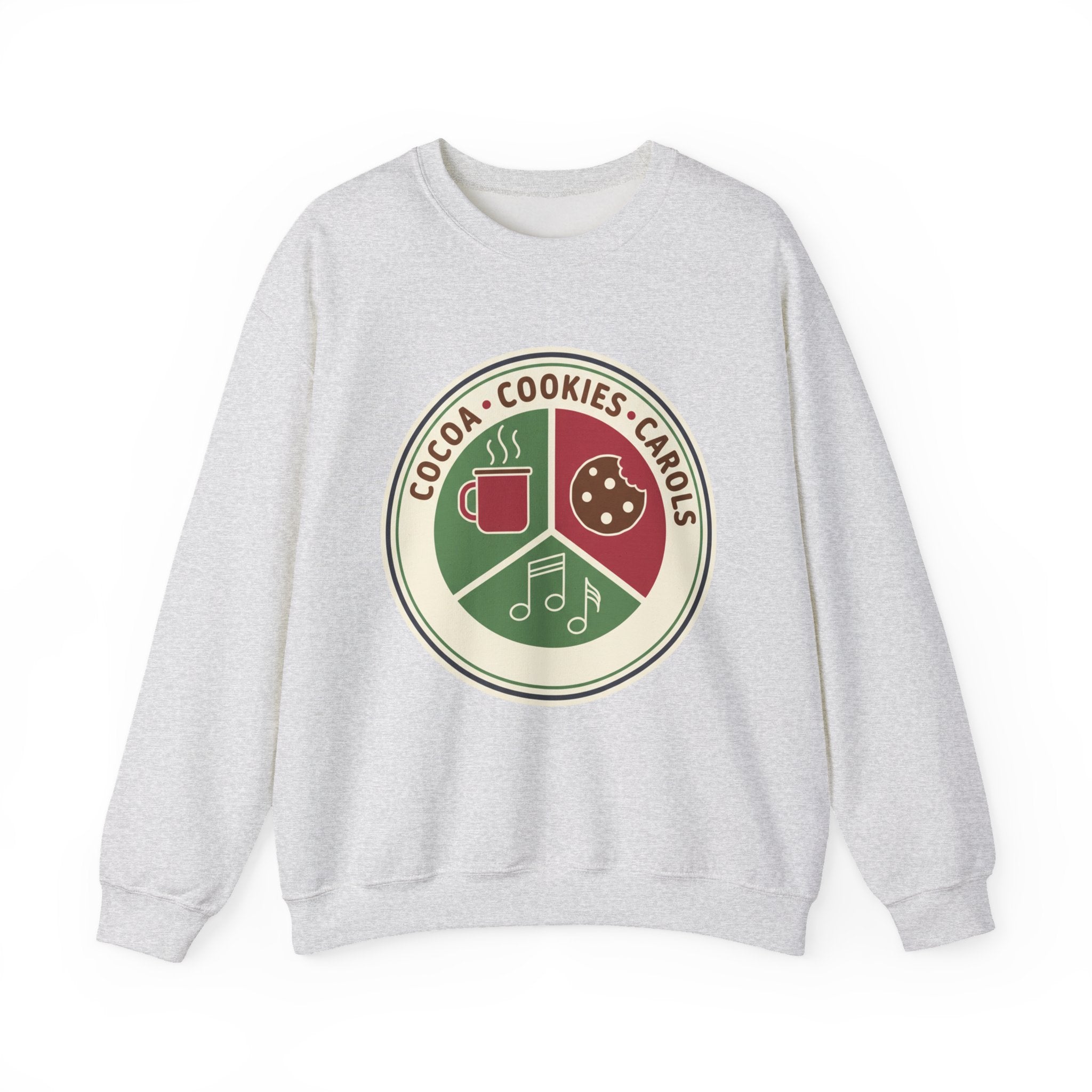 Cocoa Cookies Carols Christmas Sweatshirt | Womens Holiday Sweatshirt
