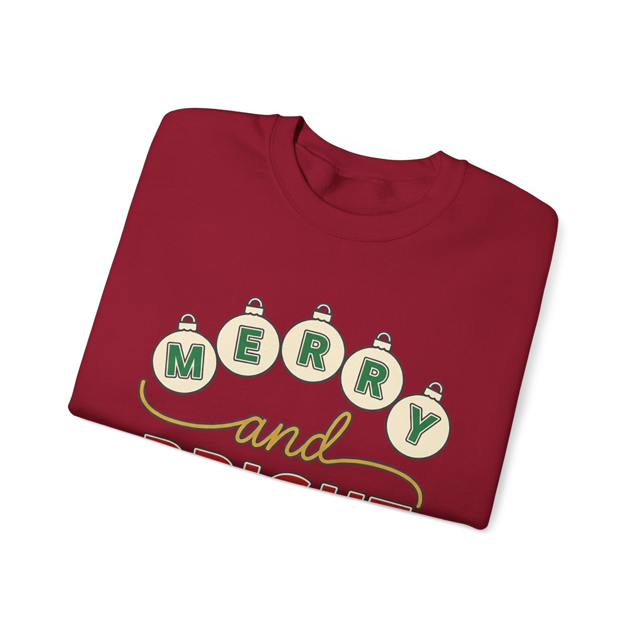 Merry and Bright Womens Christmas Ornaments Sweatshirt