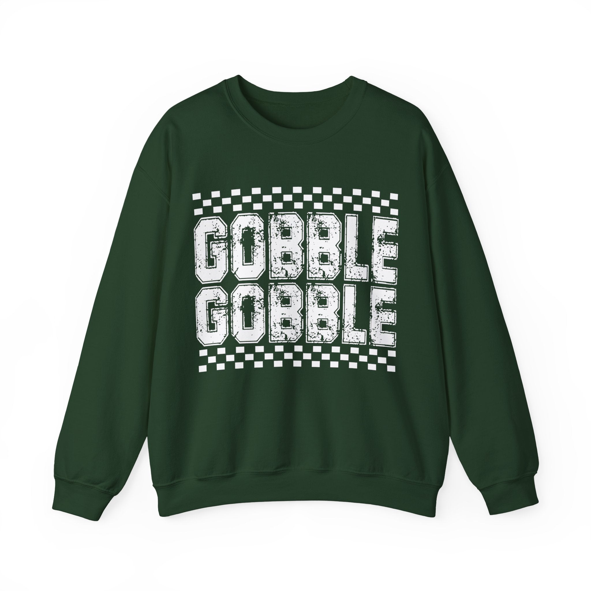 Gobble Gobble Checkerboard Thanksgiving Sweatshirt