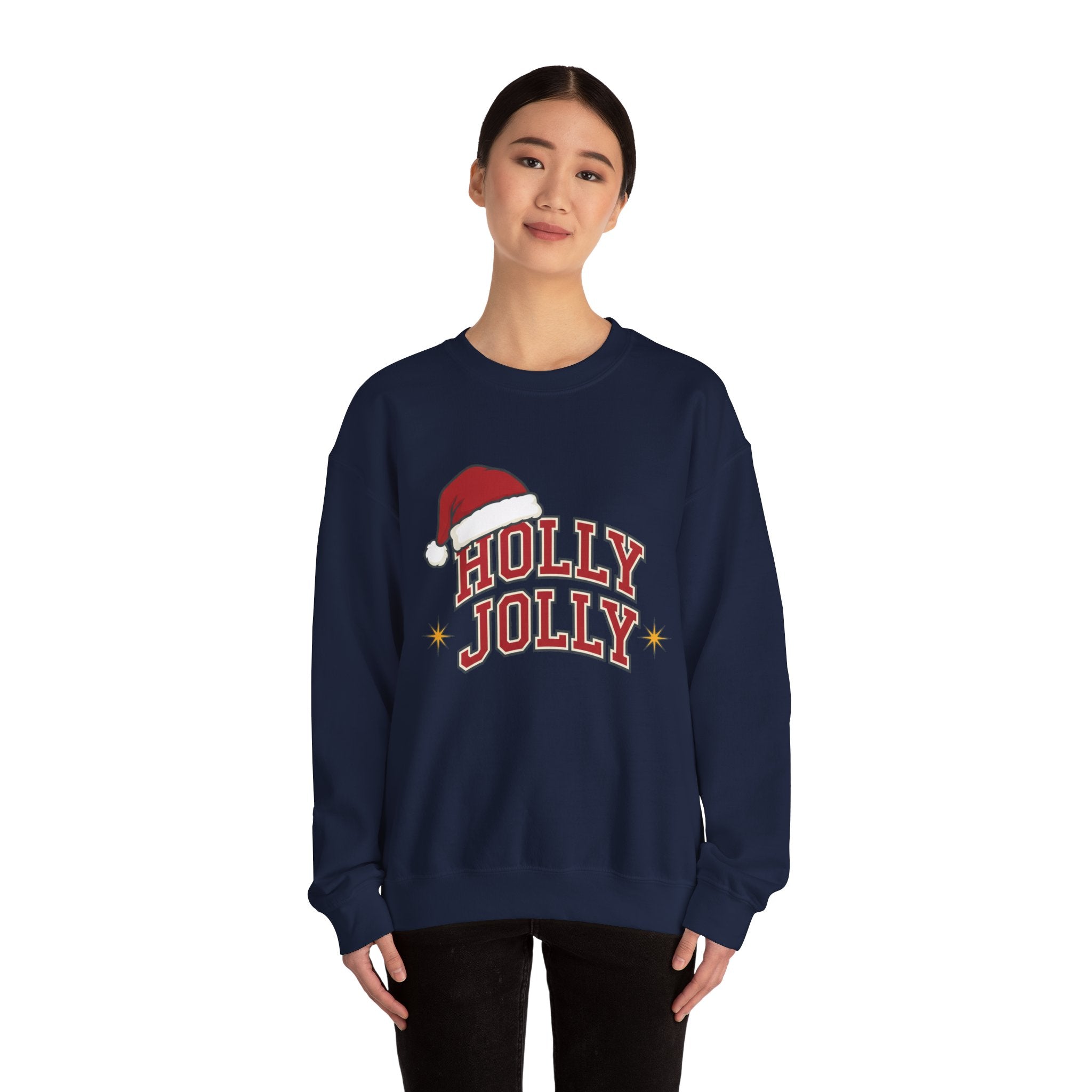 Holly Jolly Santa Hat Sweatshirt | Womens Christmas Sweatshirt