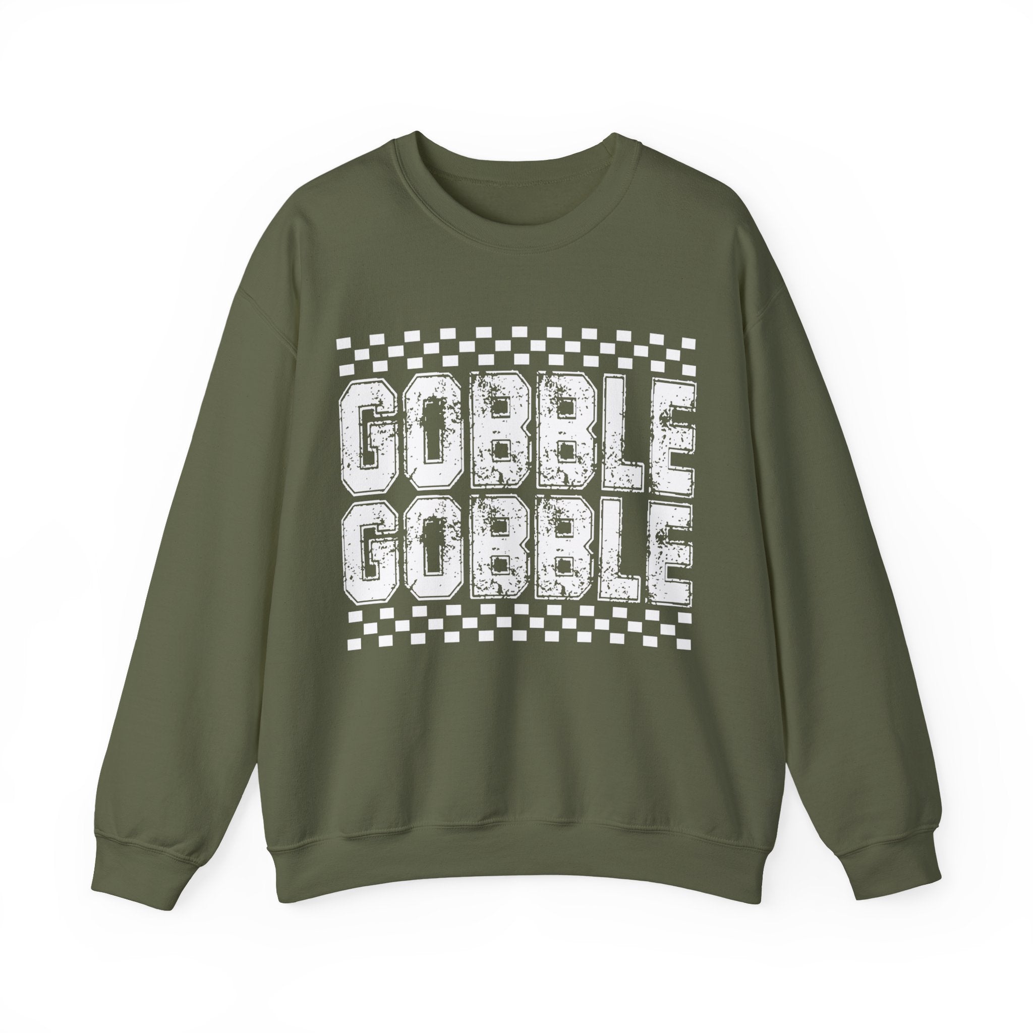 Gobble Gobble Checkerboard Thanksgiving Sweatshirt