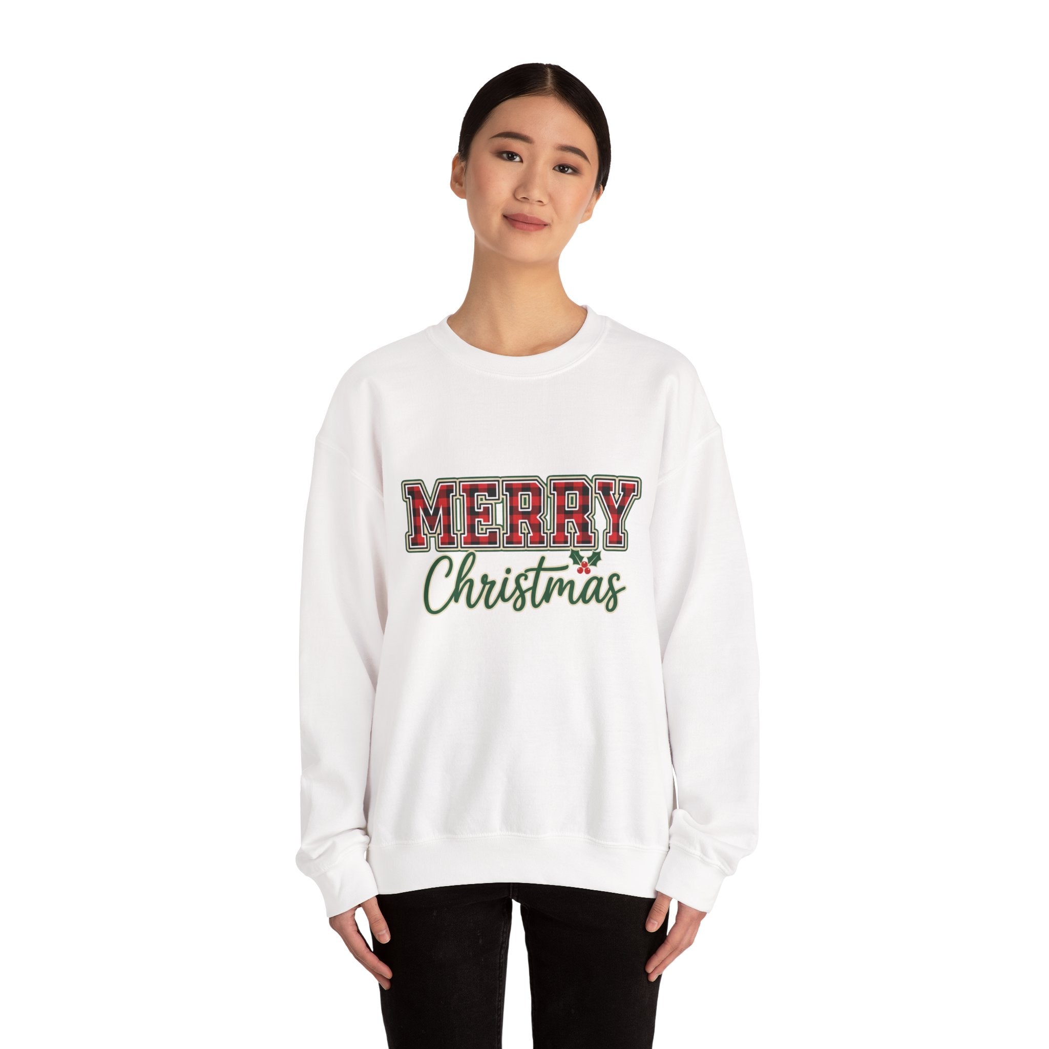 Classic Merry Christmas Womens Christmas Sweatshirt | Holiday Sweater for Women