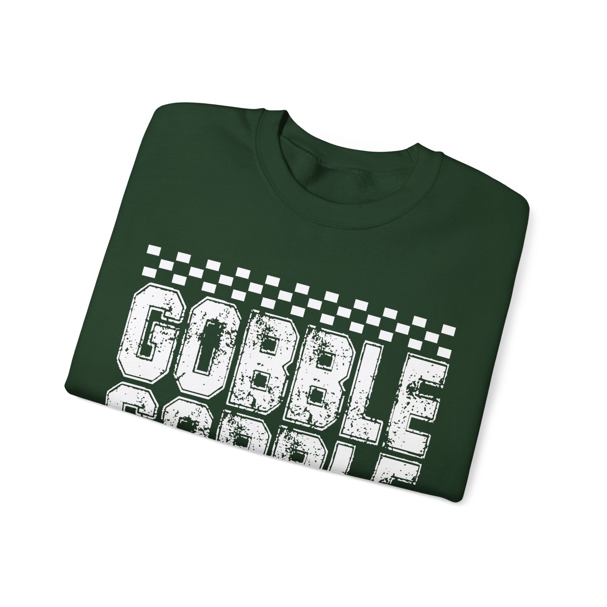 Gobble Gobble Checkerboard Thanksgiving Sweatshirt