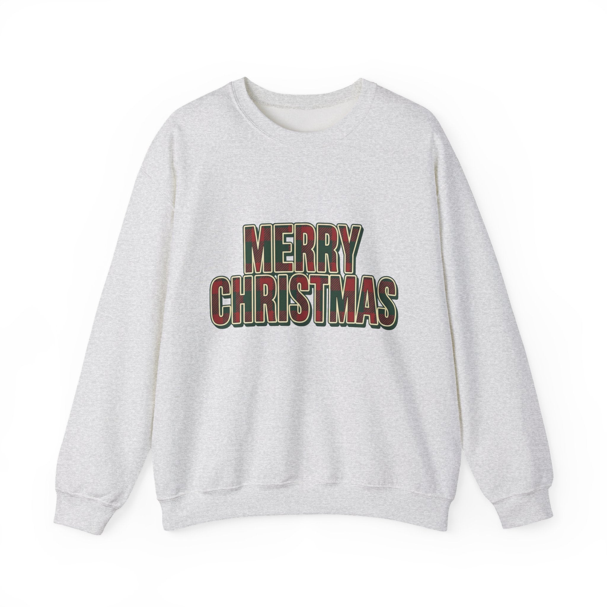 Merry Christmas Womens Christmas Sweatshirt | Plaid Letters